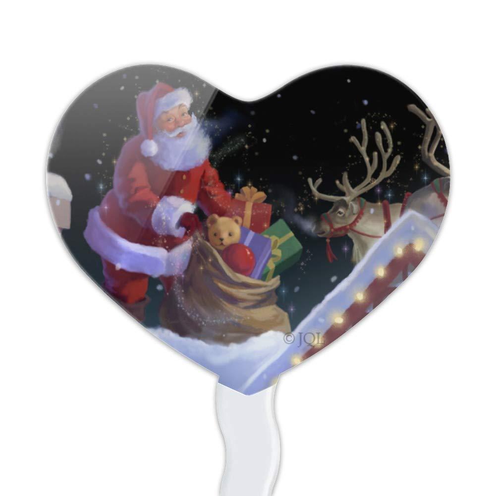 GRAPHICS & MORE Christmas Holiday Santa Rooftop Magic Heart Love Cupcake Picks Toppers Decoration Set of 6