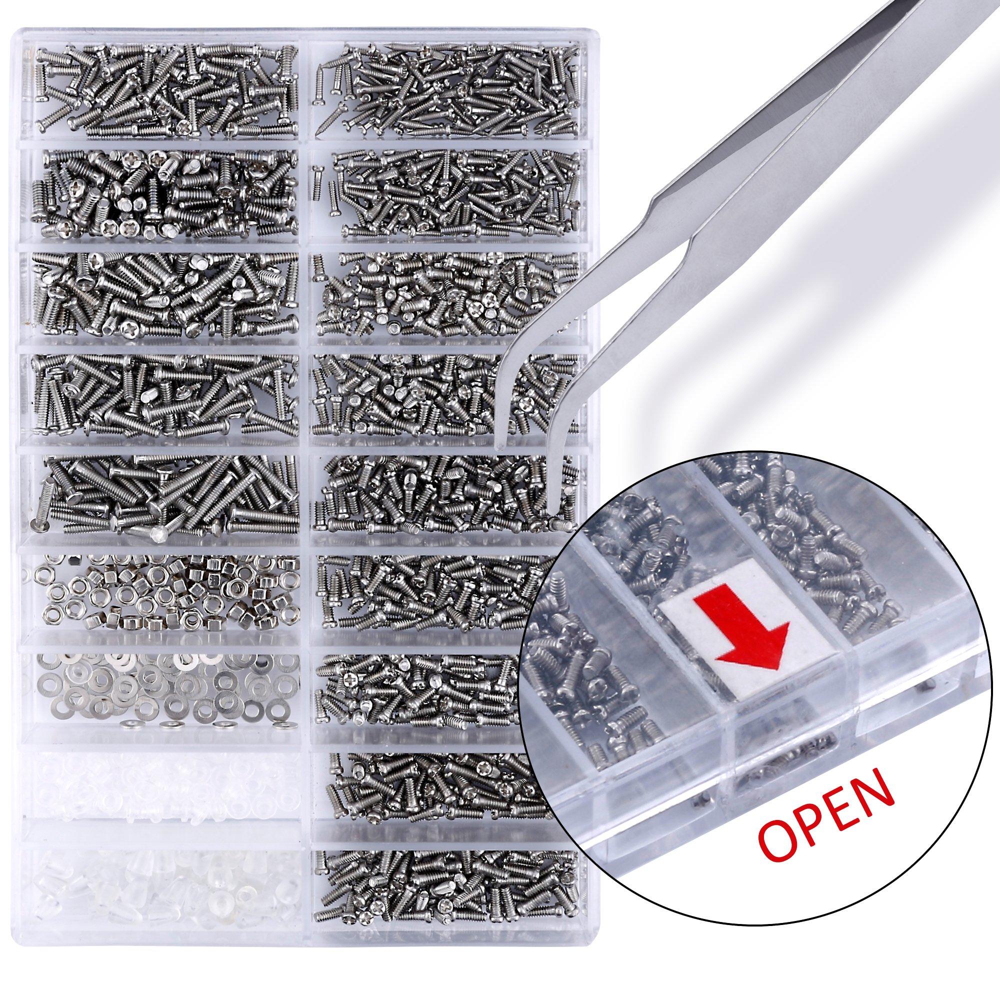 JANYUN Upgrade Version Eyeglass Repair Kit,1500 Pcs More Complete Glasses Screws Kit and Nose Pads with 6 Pcs Screwdrivers and 3 Pcs Tools for Glasses, Eyeglasses and Sunglasses Repair