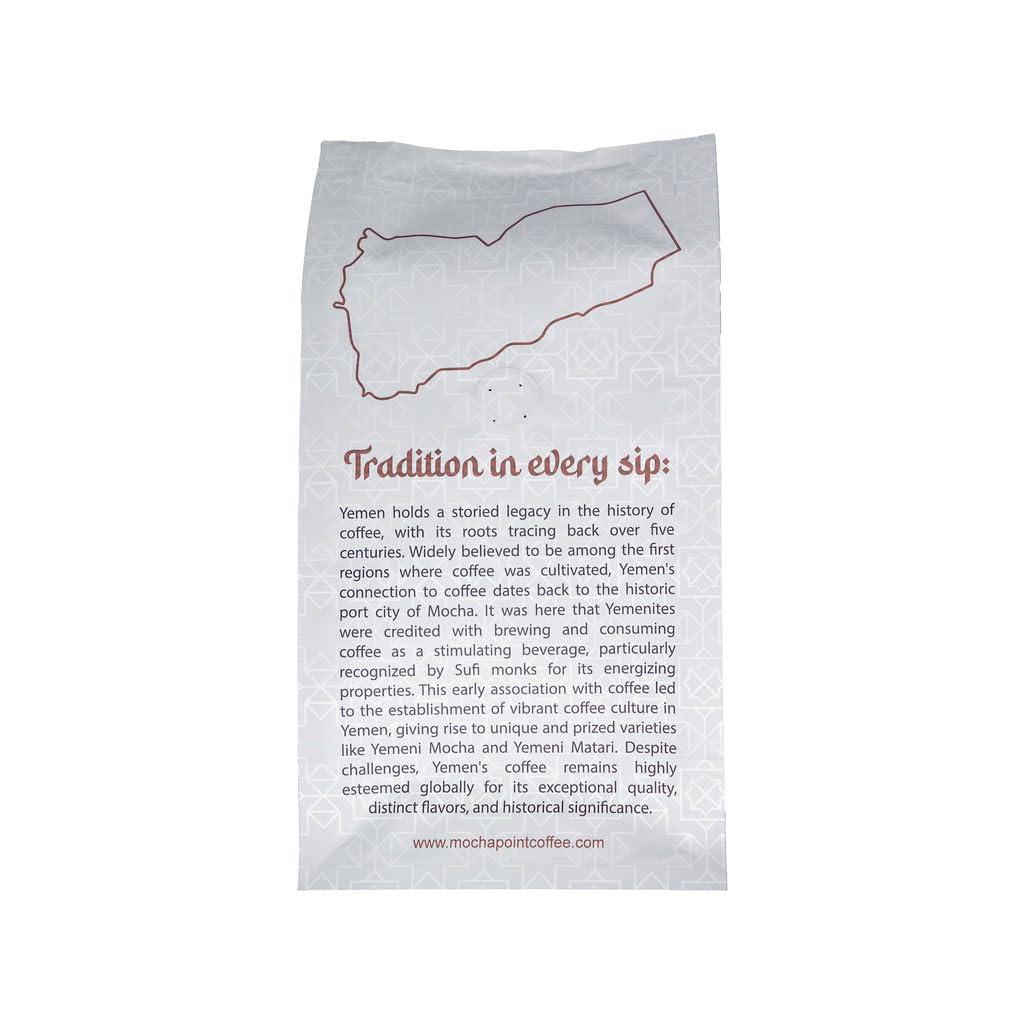 Mocha Point Coffee Yafa'i Yemeni Coffee Beans, Medium Roast (Whole Bean)
