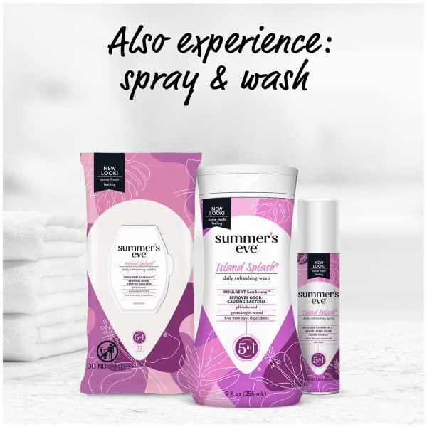 Summer\'s Eve Summers Eve Island Splash Refreshing Daily Feminine Wipes, Removes Odor, pH balanced 32 Count (Pack of 6)