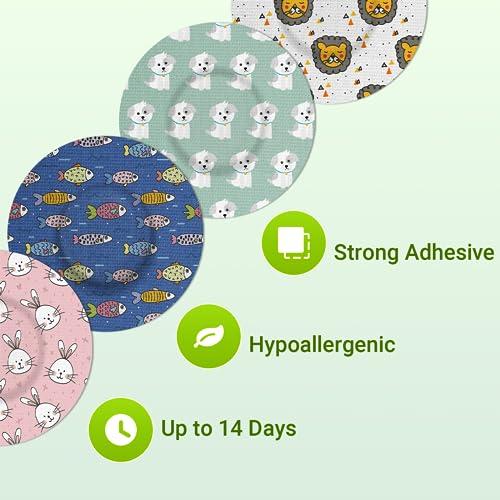 KOVOQ Kovoq Freestyle Libre 3 Sensor Adhesive Patches,Patterned Sensor Tape Protector,CGM Tape,16 pcs Colorful,Waterproof & Sweatproof,Sensor Covers for Kids Women Men,Sensor Tape,Animal