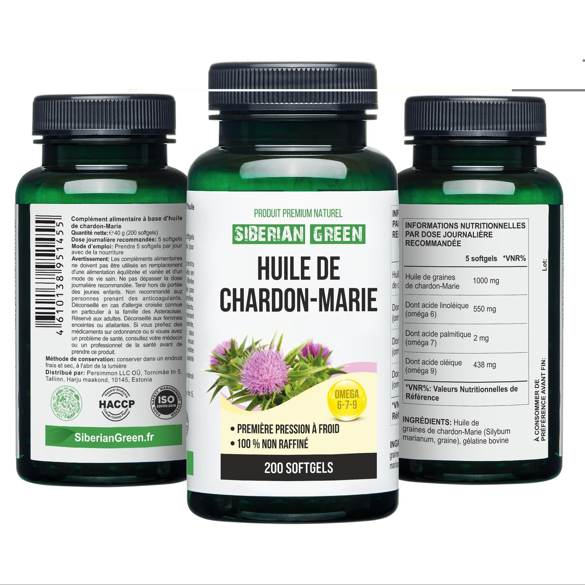 Siberian Green Siberian Green Milk Thistle Oil Capsules 200 Softgels Wild Harvested Siberia Altai Cold Pressed Unrefined