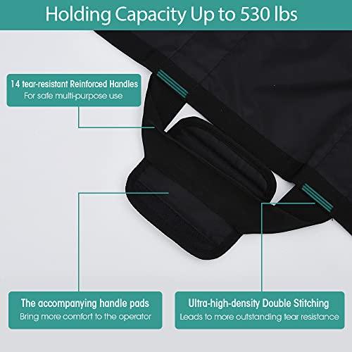 TINFAU Bed Positioning Pad with Reinforced Handle, 70" X 40" Multipurpose Waterproof Transfer Sheet for Turning, Lifting & Sliding, Reusable Washable Patient Positioning Sheet for Bedridden, Caregiver, Black