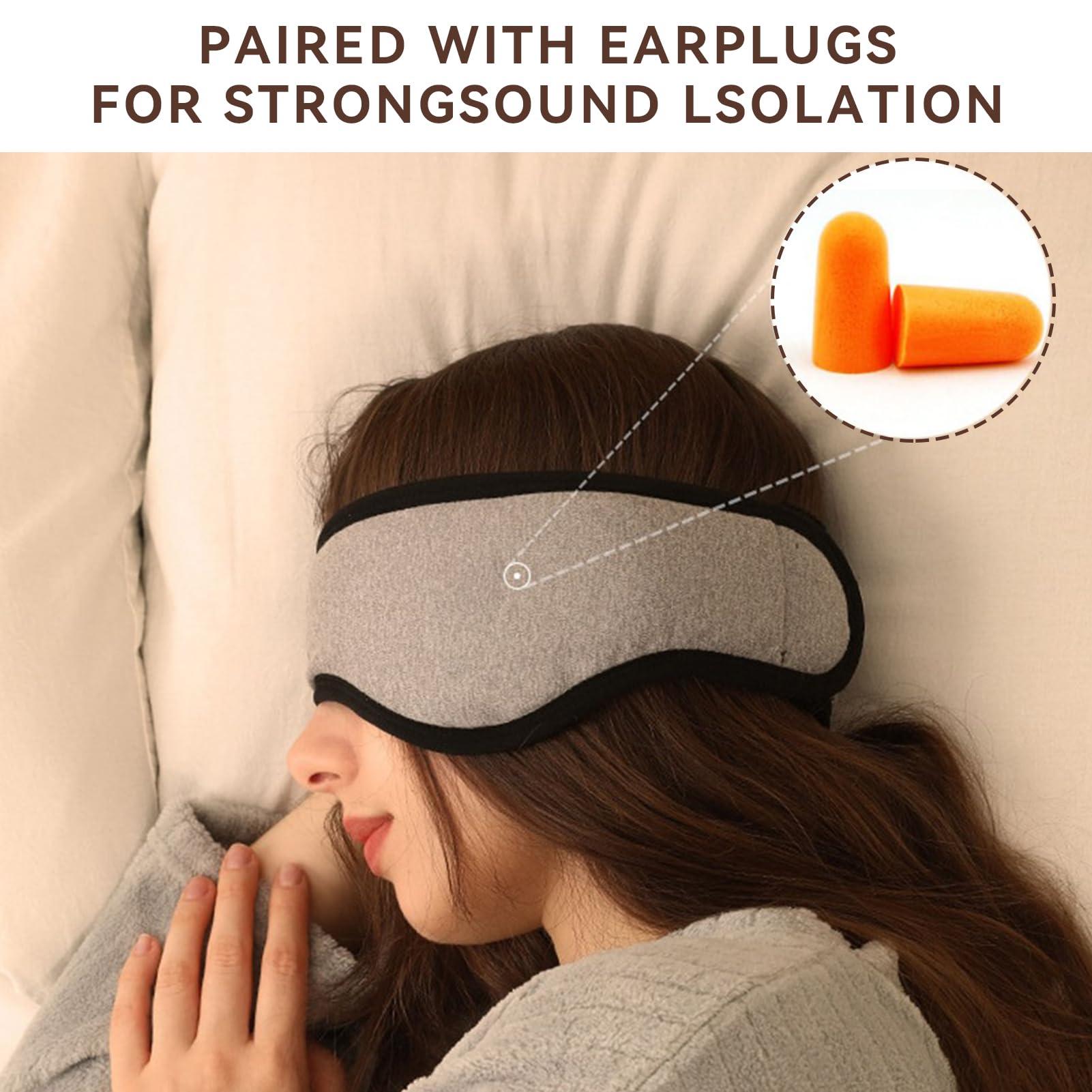 Agatige Soundproof Sleep Earmuff Headband, Sleeping Noise Cancelling Ear Wrap Ear Muffs Winter Women Sleep Mask for Men Women (Grey)