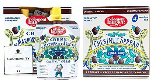 Gourmanity Clement Faugier Chestnut Spread Two Boxes of 4 Pouches Each | Chestnut Jam Pouch | Creme De Marron Chestnut Puree | Chestnut Paste French | Chestnut Cream, Kosher | Produced For Gourmanity (3 oz x 8, Net Wt. 24 oz)