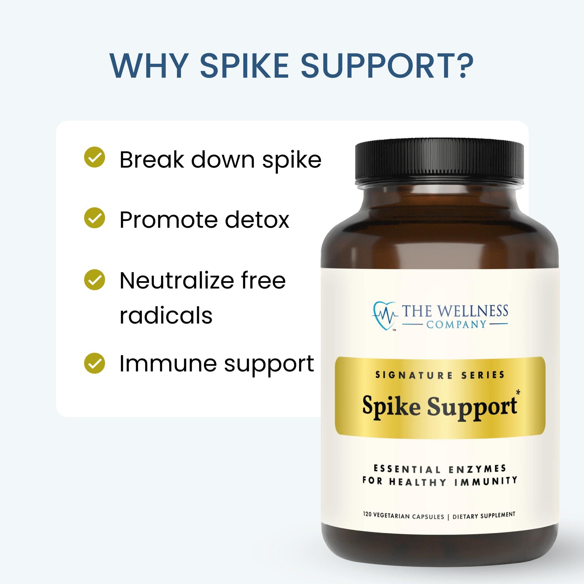 The Wellness Company The Wellness Company Spike Support | 60 ct (1 Month Supply) | with Nattokinase, A Proteolytic Enzyme for Fibrinolytic (Anti-Clotting) | Non-GMO, Vegan, Gluten Free | for Year-Round Immune Support
