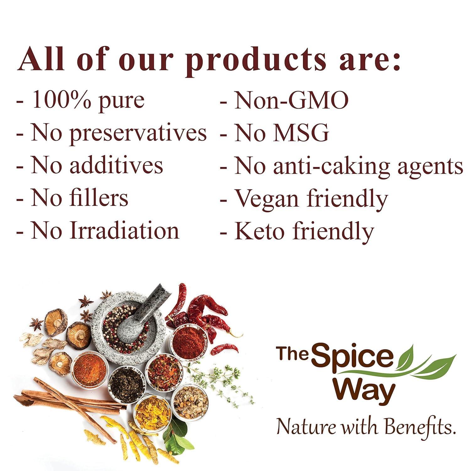 The Spice Way The Spice Way - Pure 100% Sumac, No Salt, no GMO, no Irradiation, Spice Seasoning Powder 8 oz (resealable bag) (Sumak)