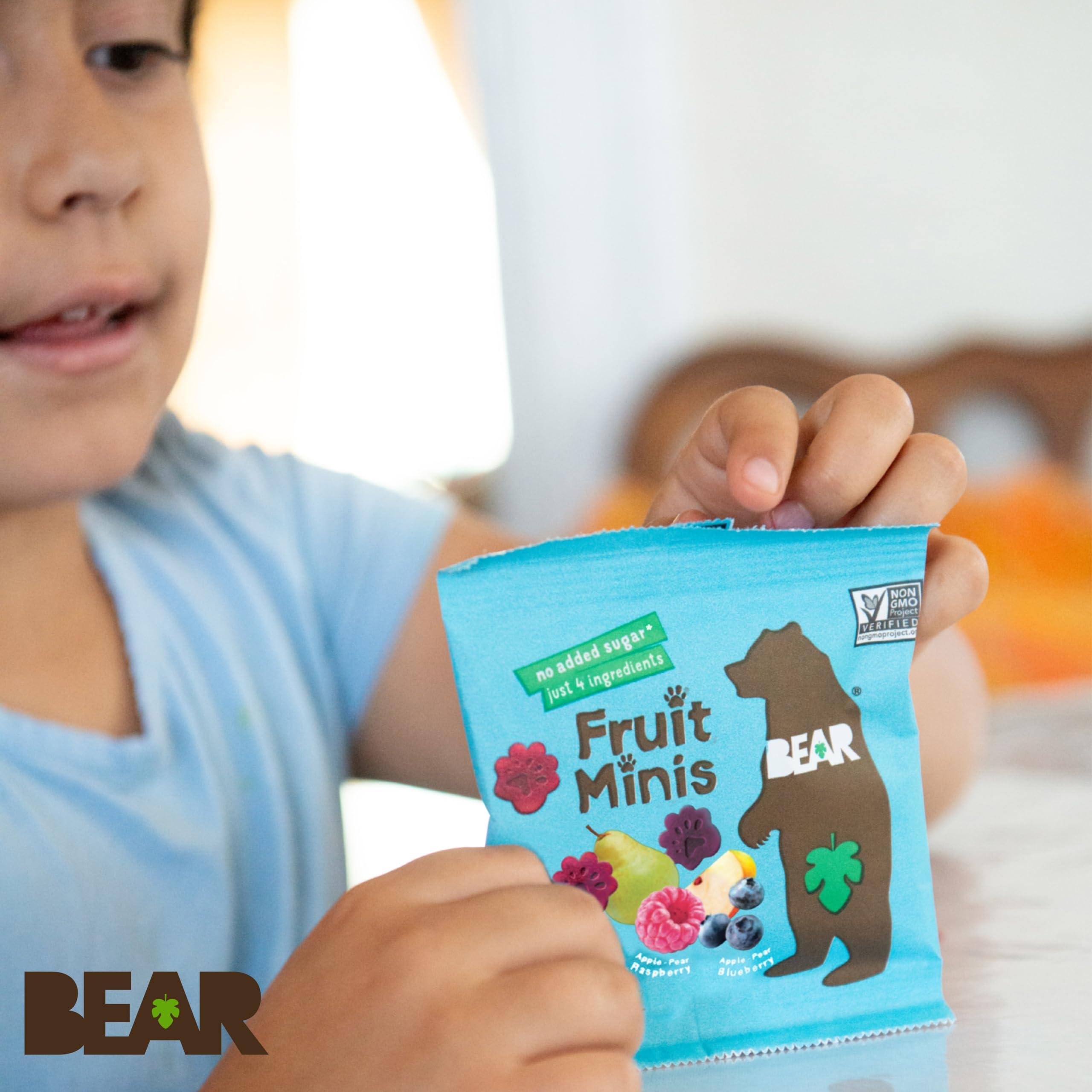 BEAR BEAR Fruit Snack Minis Bite-Sized Snacks For Kids - Gluten Free, Vegan, Non-GMO - Raspberry/Blueberry 0.7oz (1 Count)