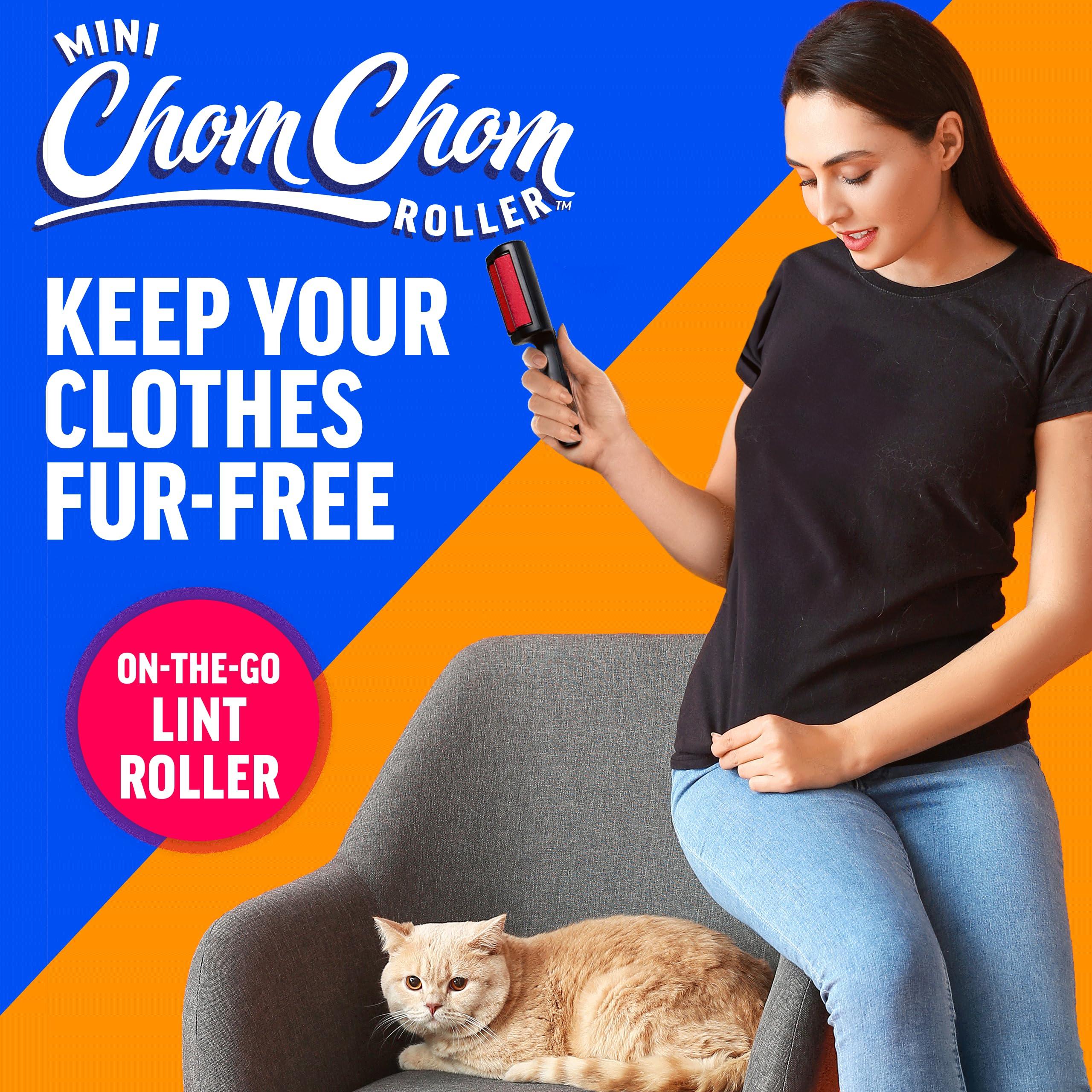 ChomChom Roller Chom Chom Roller Mini for Pet Hair - Mini ChomChom Lint Roller Pet Hair Removal Tool for Clothes, Couches and Cars - Dog Hair Remover and Lint Remover for Clothes - Reusable Lint Roller for Cat Hair