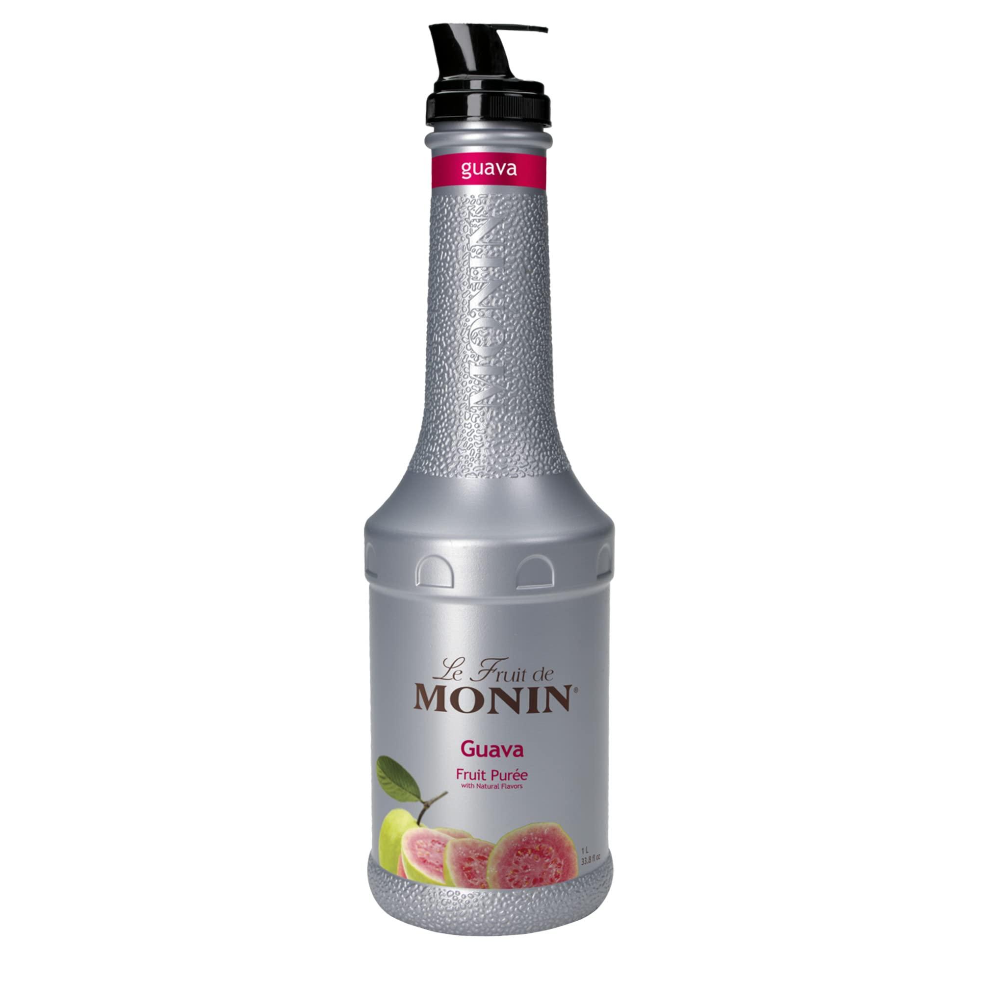 Monin Monin - Guava Fruit Purée, Juicy Guava Taste, Perfect for Lemonades, Teas, Cocktails, Mocktails, Culinary Dishes & More, Vegan, Non-GMO, Gluten-Free (1 Liter)
