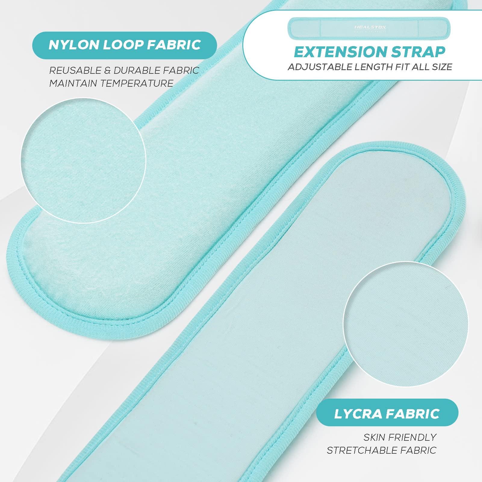 HEALSTOK Neck Ice Pack Wrap,Cervical Ice Pack,Cold Compress Ice Packs for Neck Injuries Reusable Cold & Hot Therapy Adjustable Flexible Gel Migraine Ice Head Wrap for Neck Pressure. (Ice Blue)
