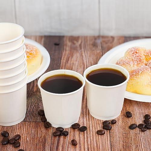 Lot45 Lot45 Paper Espresso Cups Disposable 4oz Coffee Cups - 500pk Double Wall Disposable Paper Cups for Water or Tea Sample