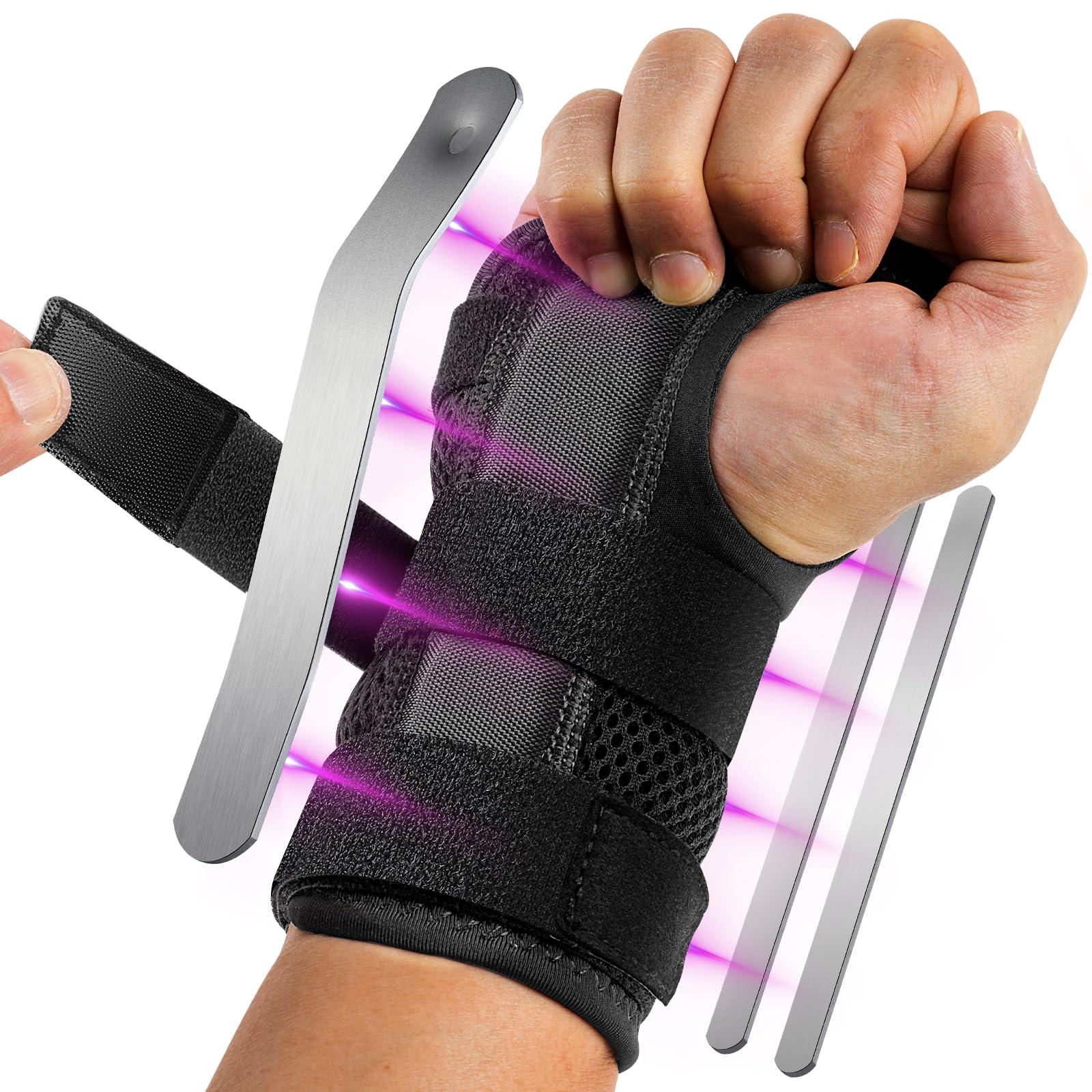 Fitomo Fitomo Carpal Tunnel Wrist Brace Night Support with 3 Metal Splints for Sleeping and Soft Thumb Opening, Adjustable Wrist Support Hand Brace for Tendonitis Arthritis Sprains, 1 Unit, Right Hand