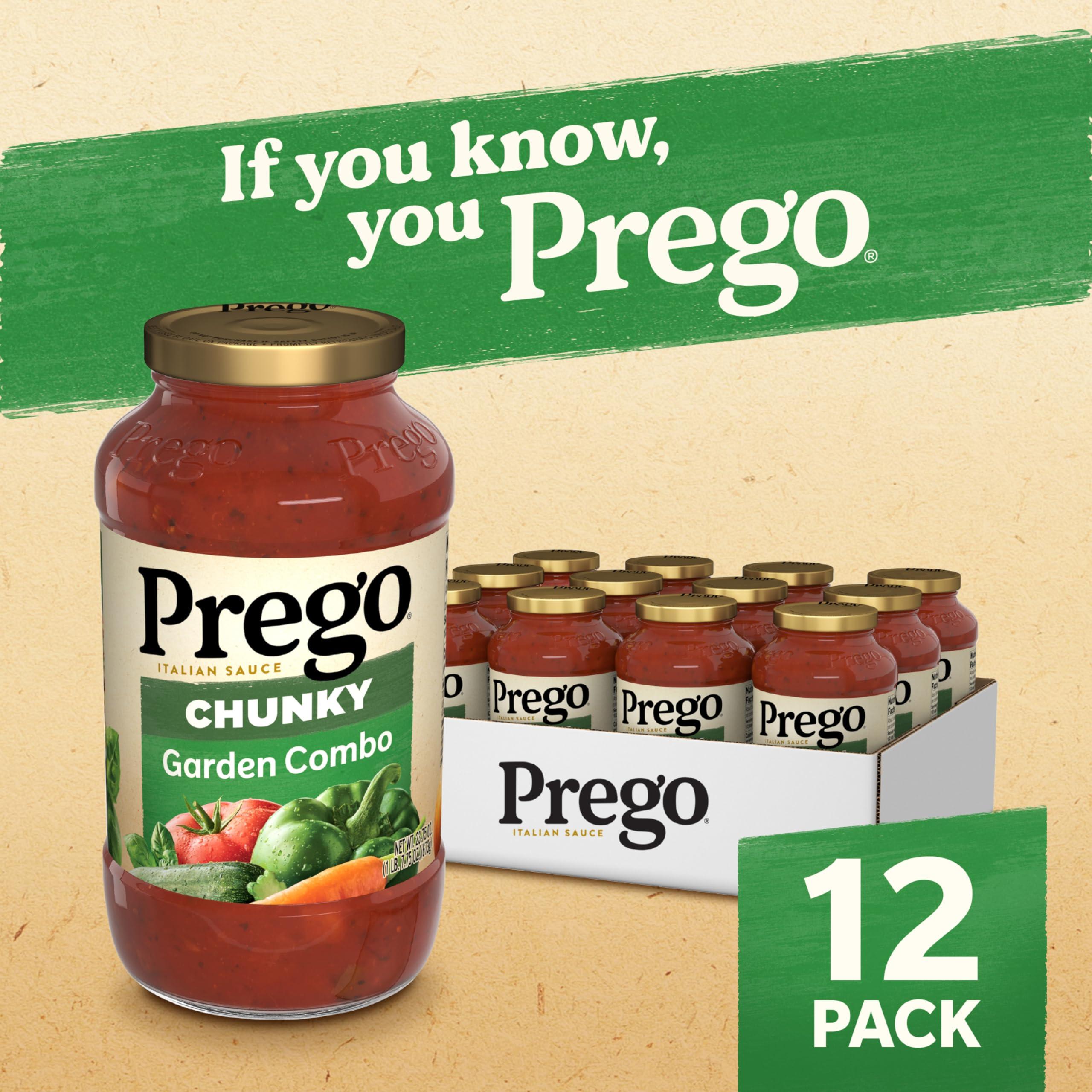 Prego Prego Chunky Garden Combo Pasta Sauce, 23.75 Oz Jar (Case of 12)