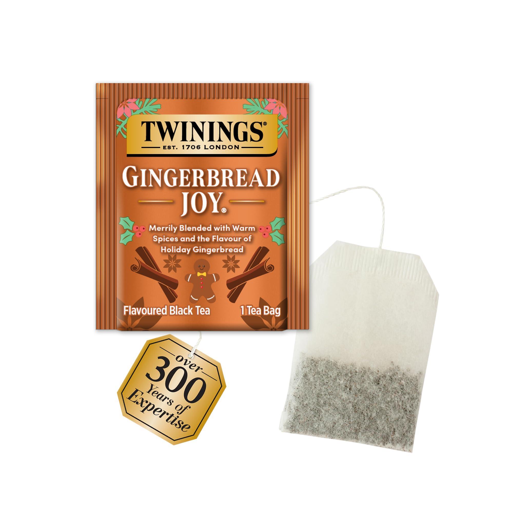 Twinings Twinings Gingerbread Joy Black Tea Individually Wrapped Bags, 20 Count (Pack of 6), Ginger & Cinnamon, Caffeinated, Enjoy Hot or Iced | Packaging May Vary