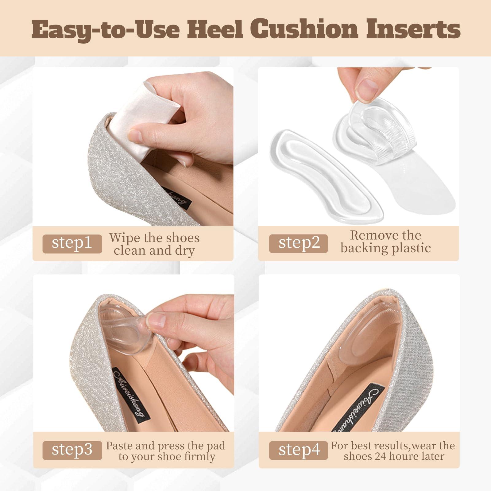 EACOZY EACOZY Heel Grips, Clear Shoe Heel Inserts, Heel Cushion Pads for Women Men Loose Shoes, 5 Pairs