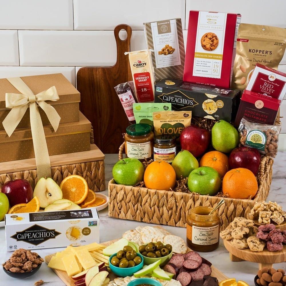 GourmetGiftBaskets.com GourmetGiftBaskets.com Deluxe Fruit Basket - Gourmet Gift Baskets Prime - Fruit Gift Baskets - Food Gift Baskets Prime - Birthday, Christmas, Sympathy, Men, Women, Family