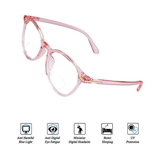 VisionGlobal VisionGlobal Bifocal Reading Glasses for Men and Women - Stylish Retro Oval Computer Readers (Up+0.75/Down+3.50)
