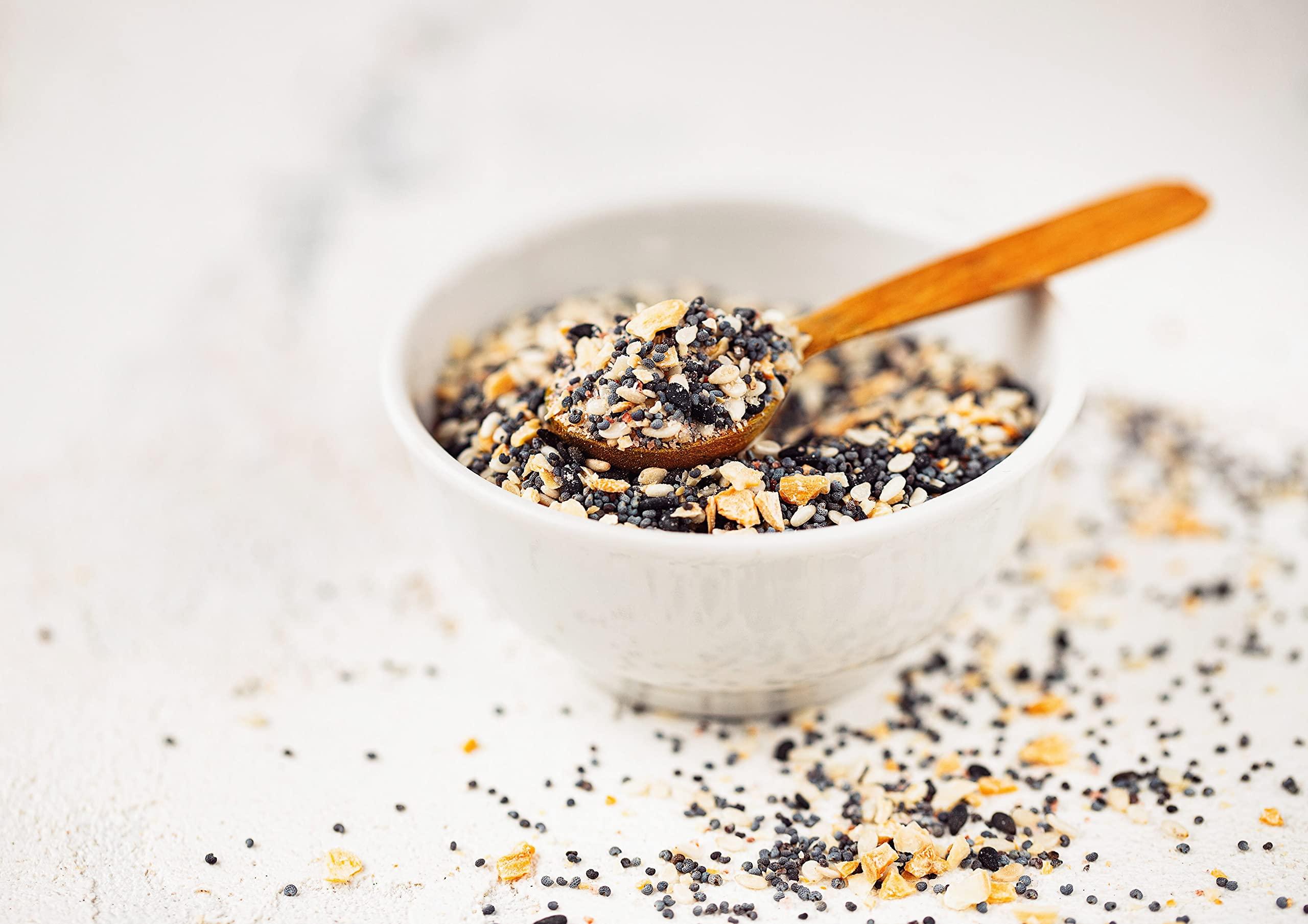 Food to Live Food to Live Everything Bagel Seasoning Mix, 4 Ounces A Blend of White and Black Sesame Seeds, Minced Garlic, Onion, and Himalayan Pink Salt Flakes. Great as a Topping and Baking Ingredient