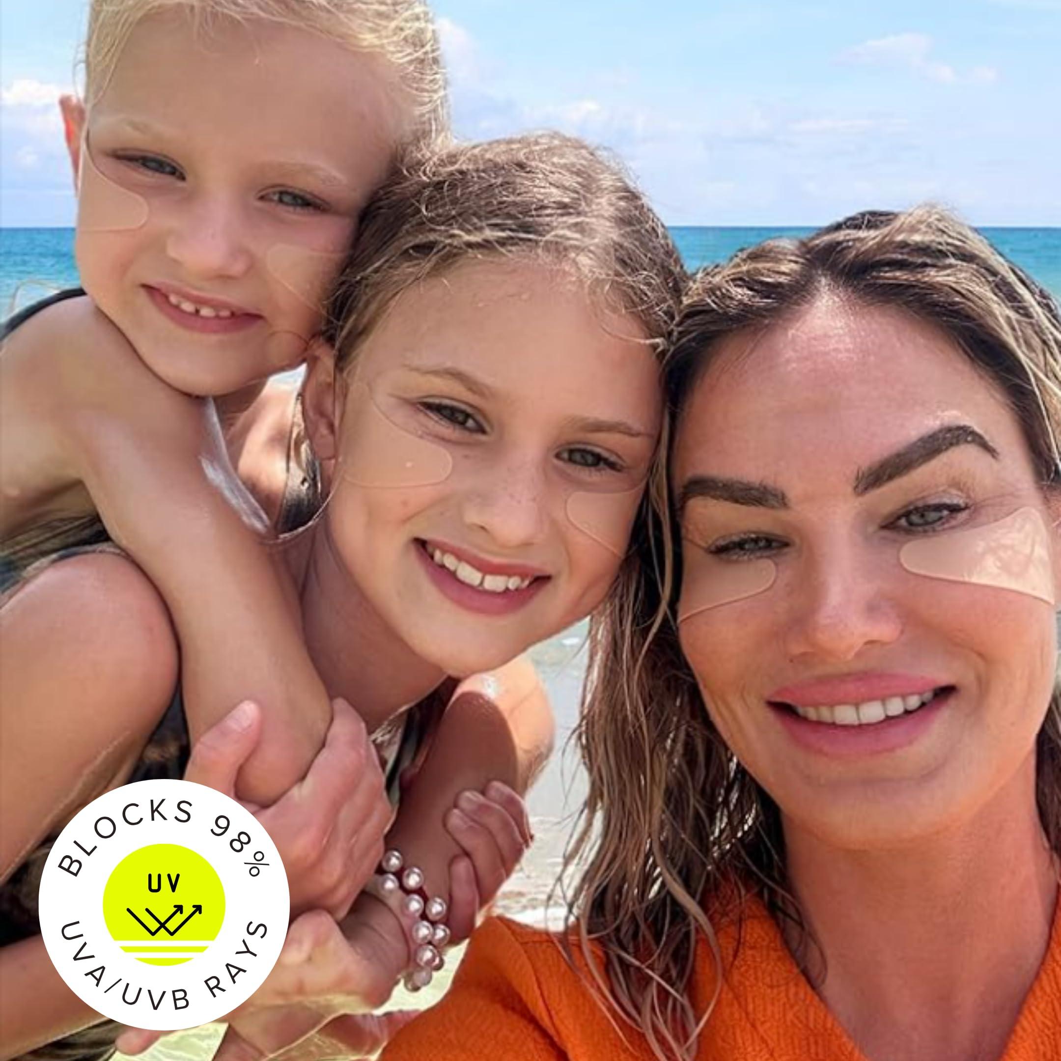 Sun Patch Sun Patch, Reusable Under Eye Sunblock Patches, 100% Silicone Sunscreen Under Eye Patches for UV Protection, Face Stickers with UPF 50, 1 Pack/4 Pairs, Sunkiss (Nude) (Golf, Surf, Swim, Ski & Snow)