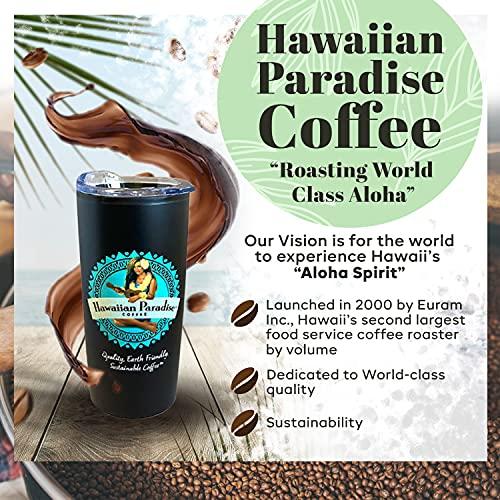 Hawaiian Paradise Coffee Hawaiian Paradise Coffee 10% Kona Dark Roast Decaffeinated -18 Count Single Serve Cups - Dark & Bold Flavor - Decaf - Compatible with Keurig K-Cup Brewers