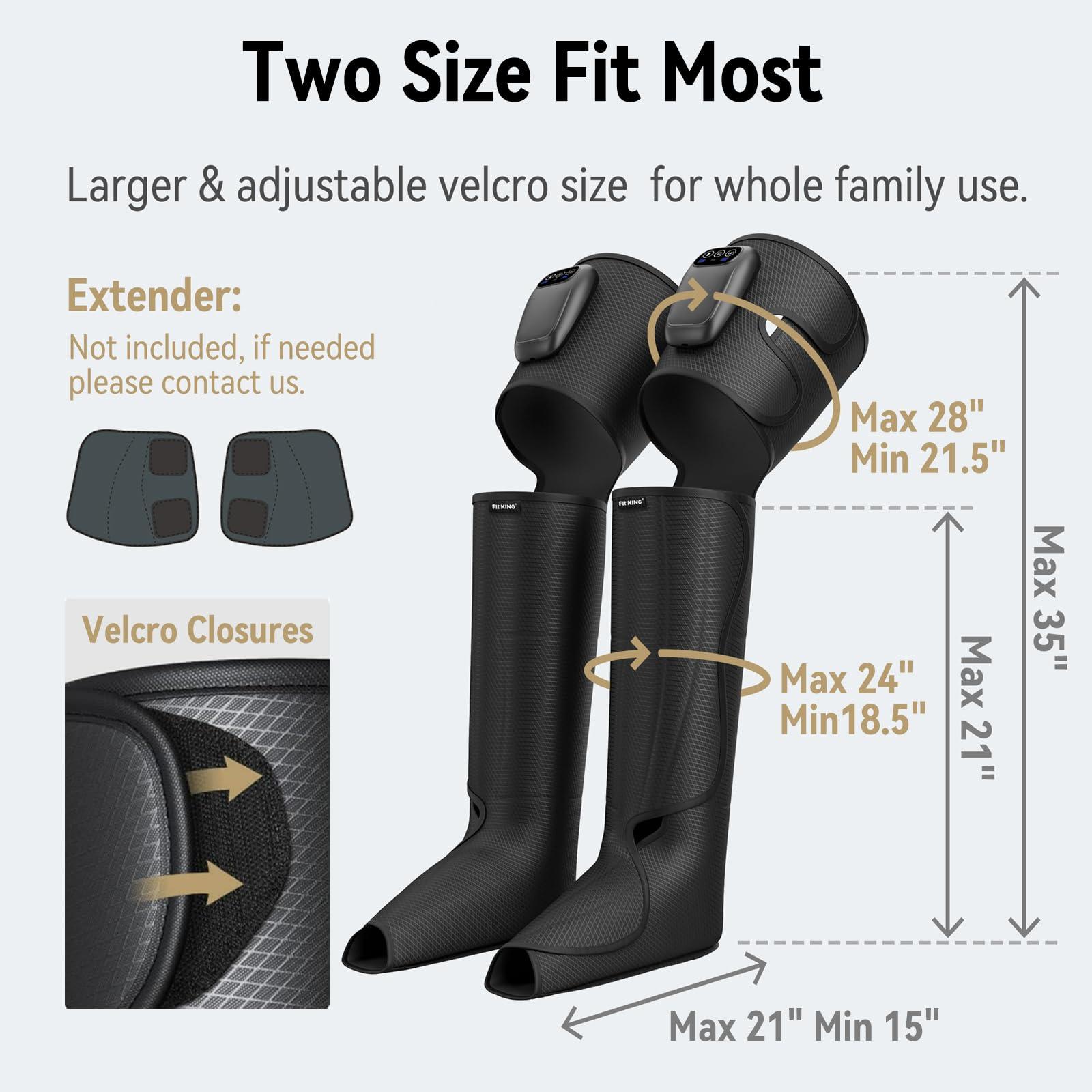FIT KING FIT KING Cordless Full Leg Massager Compression Boots, Rechargeable Foot and Calf Massager for Travel, Blood Circulation & Fast Recovery, Pain Relief | No External Long Air Hoses,Gift Idea