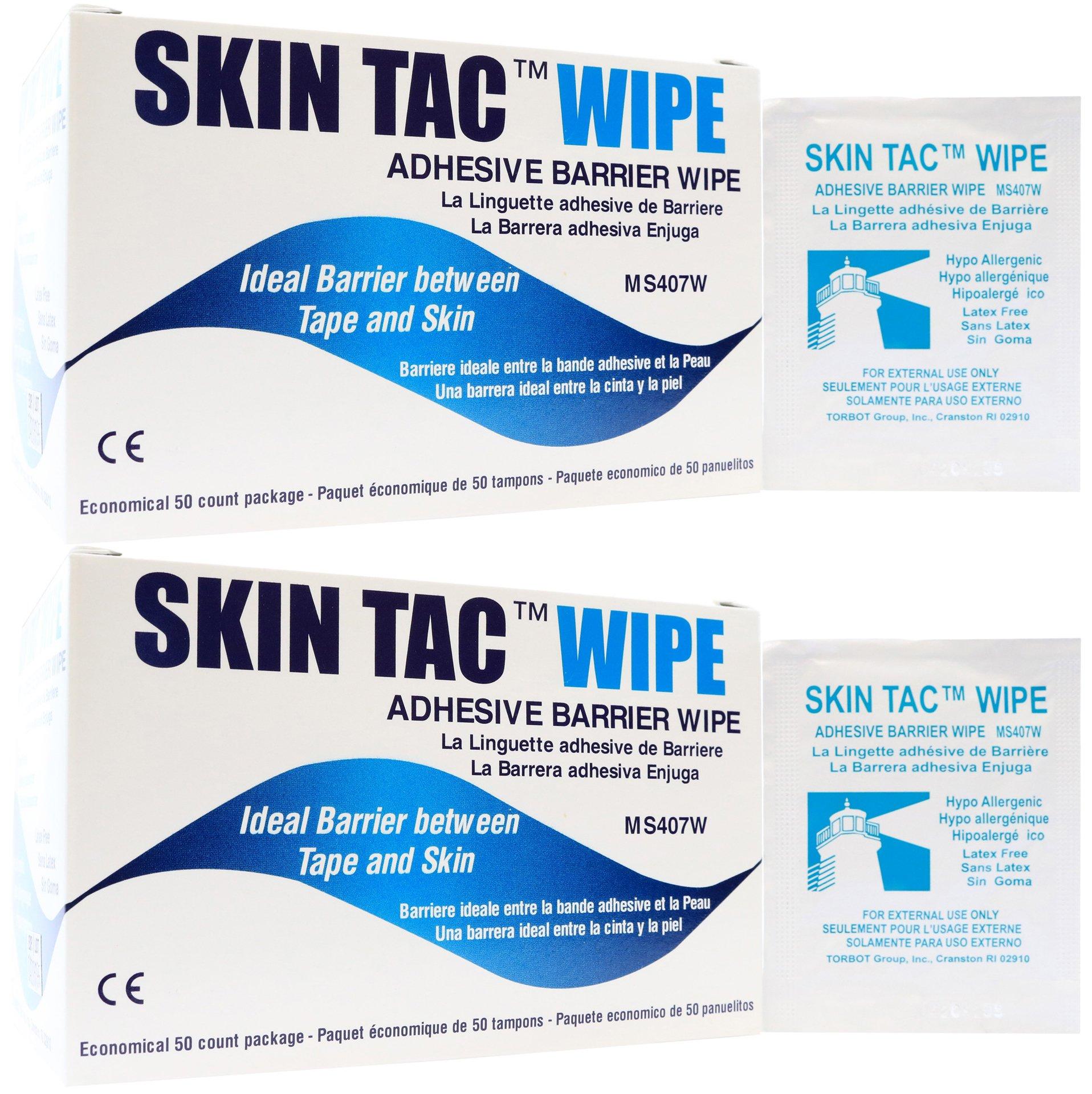 Skin-Tac Skin Tac Adhesive Barrier Wipes - 50 ct Per Box - Pack of 2 Boxes
