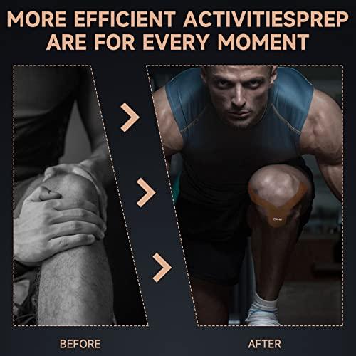 CKeep CKeep 4 Rolls Kinesiology Tape, Original Cotton Elastic Athletic Tape, 20 Precut 10\" Strips Each, Beige, Ideal for Muscle Support & Injury Prevention