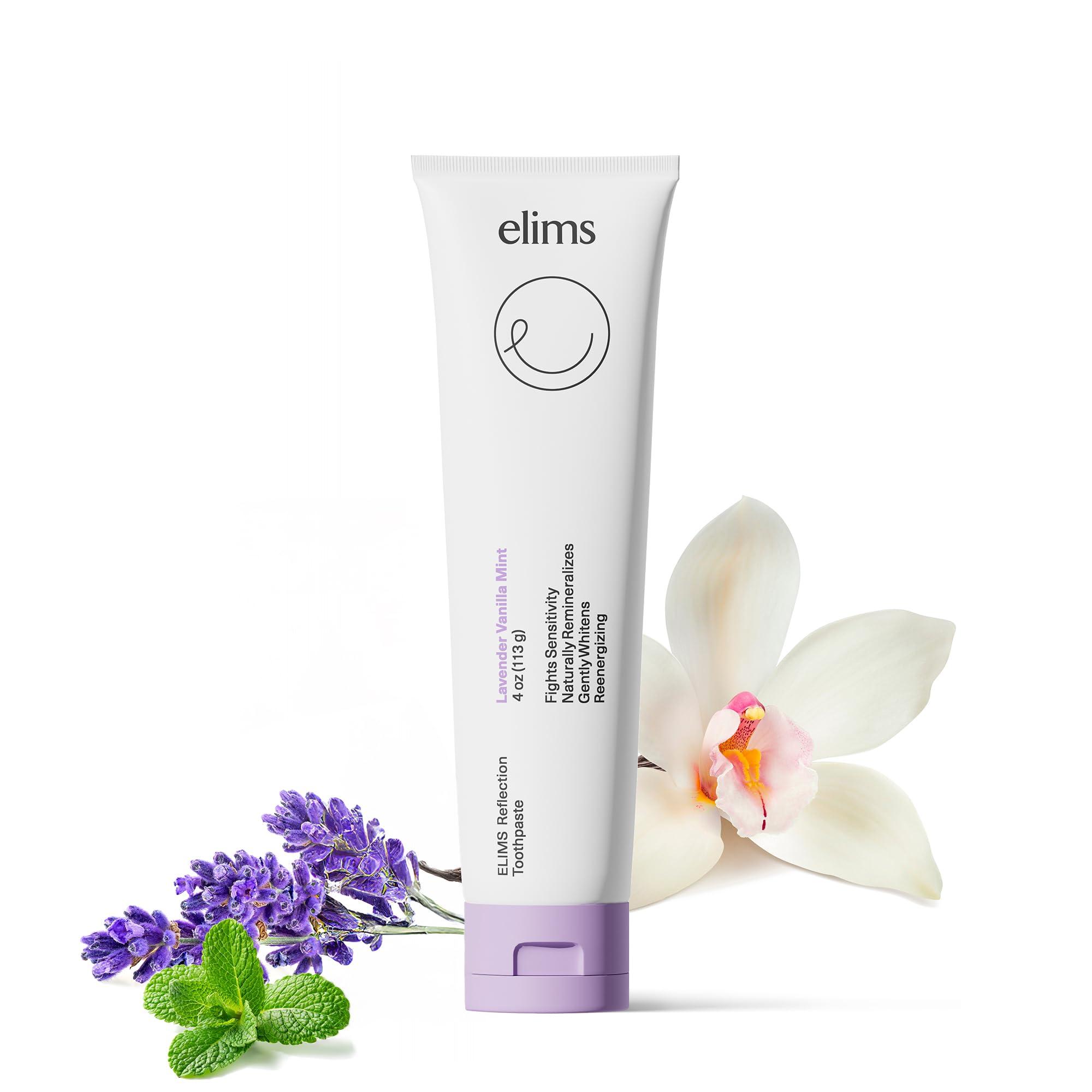 ELIMS Elims Nano Hydroxyapatite Toothpaste  Fluoride-Free, Xylitol Remineralizing, Whitening for Sensitive Teeth, SLS-Free, Lavender Vanilla Mint Toothpaste for Adults & Kids, 4oz