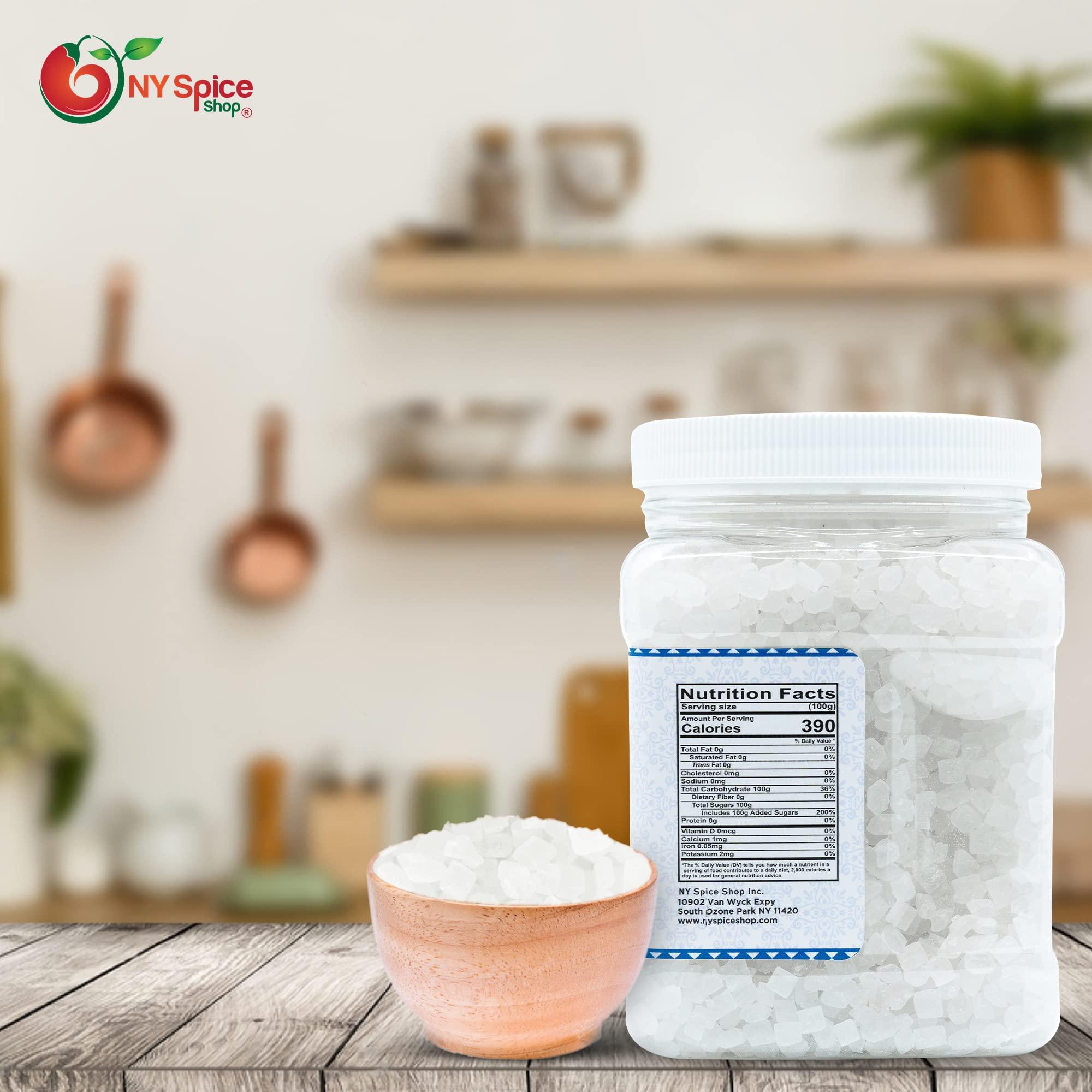 NY Spice Shop NY SPICE SHOP Rock Crystal Sugar 1.7 Pound (27.2 Ounce) Jar Rock Candy Crystals Sugar Rocks Whole Sugar Crystals Rock Candy Rock Sugar for Tea, Cakes