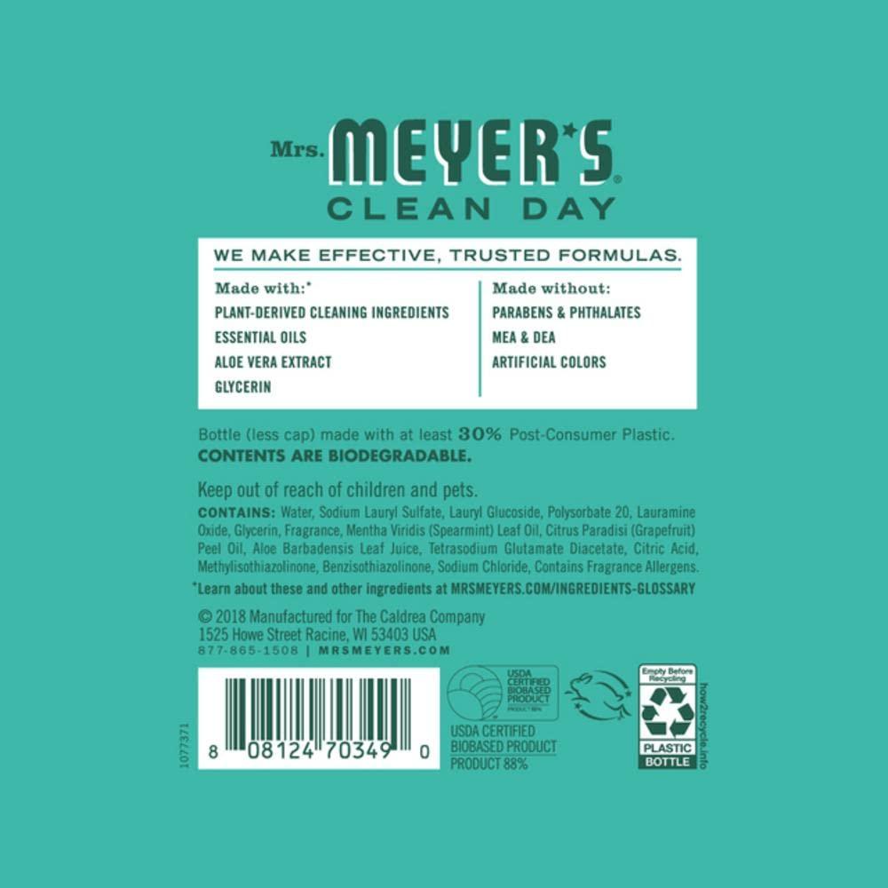 SC Johnson MRS. MEYER\'S CLEAN DAY Liquid Dish Soap, Biodegradable Formula, Mint, 16 fl. Oz