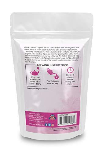 SpecialTea Company Bai Mu Dan Superior Organic White Tea, 20 Tea Bags