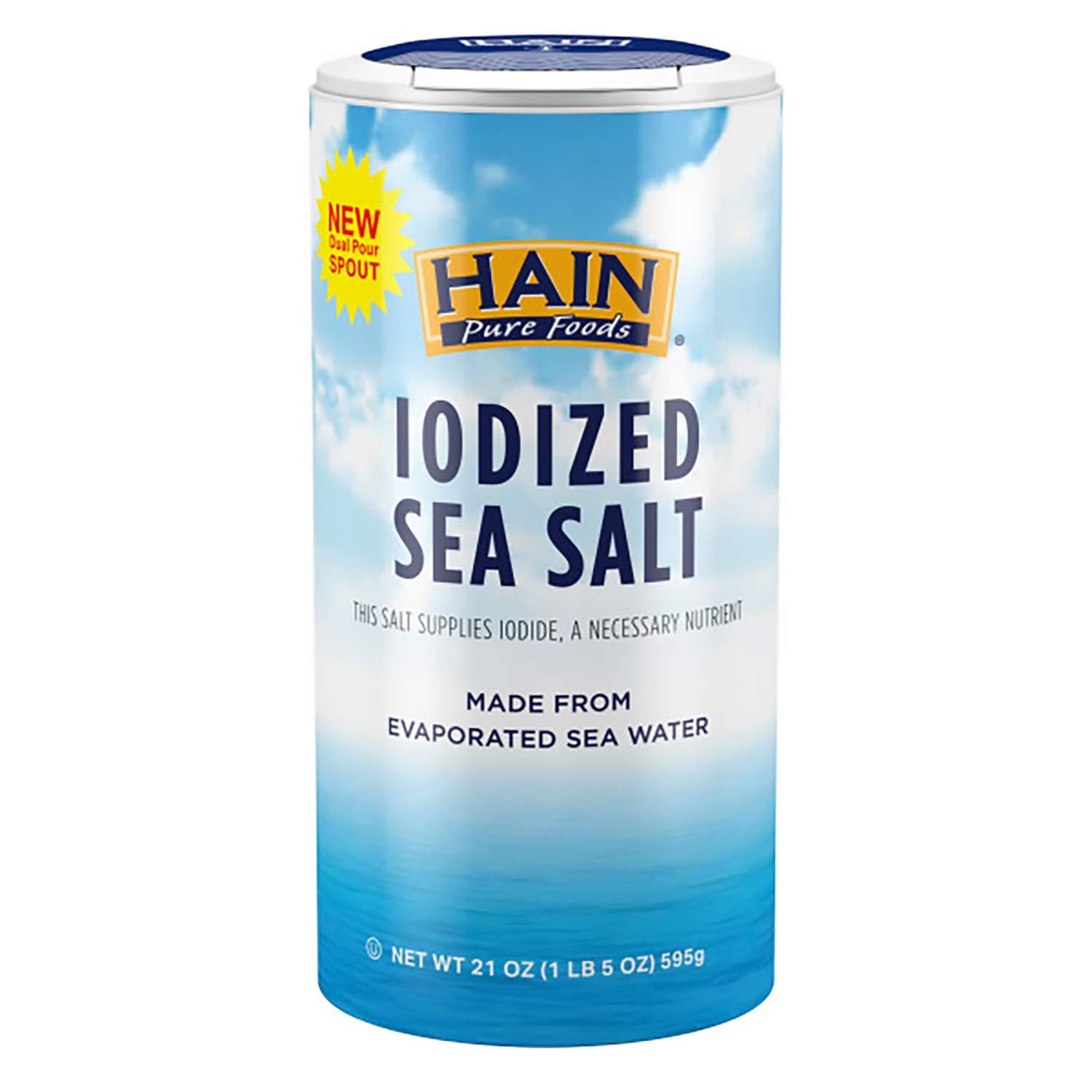 Hain Hain Pure Foods Iodized Sea Salt, 21 Oz