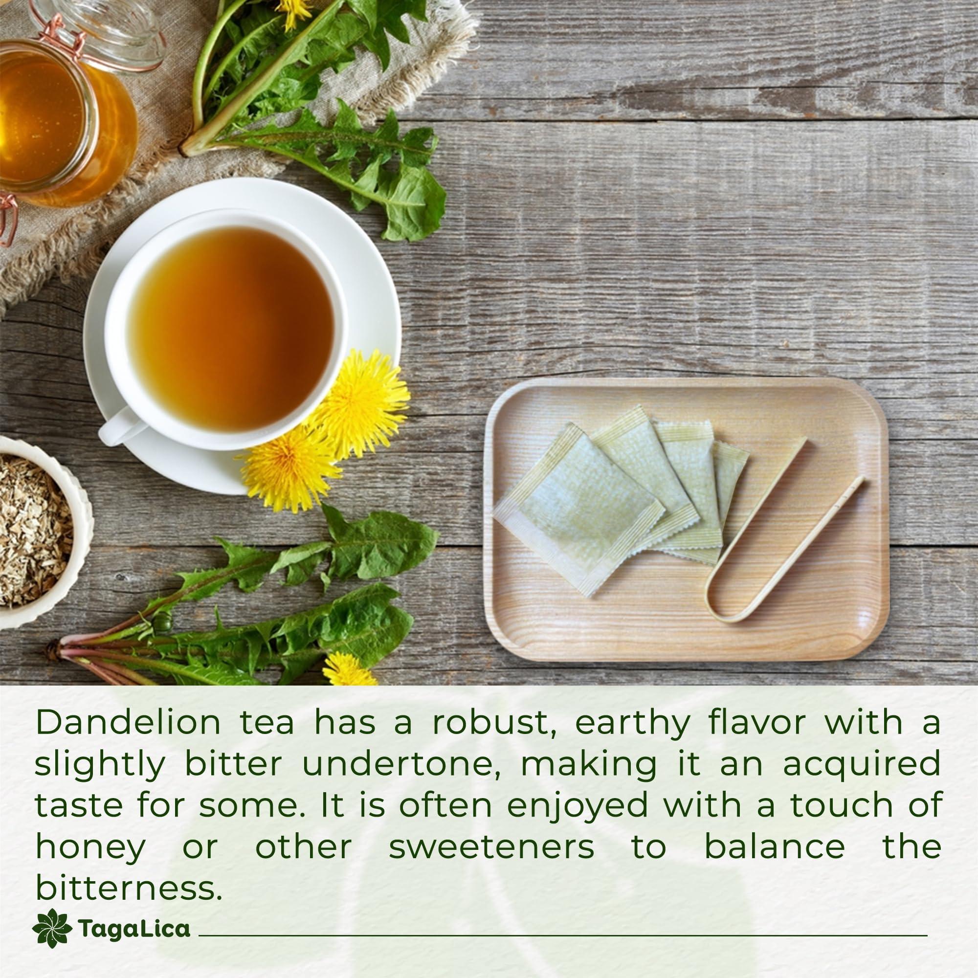 Tagalica Tagalica, Premium 30 Dandelion Root Tea Bags, 100% Natural & Pure from Dandelion Root, Eco-Conscious Tea Bags, Dandelion Root Herbal Tea. No Sugar, No Caffeine, No Gluten, Vegan.