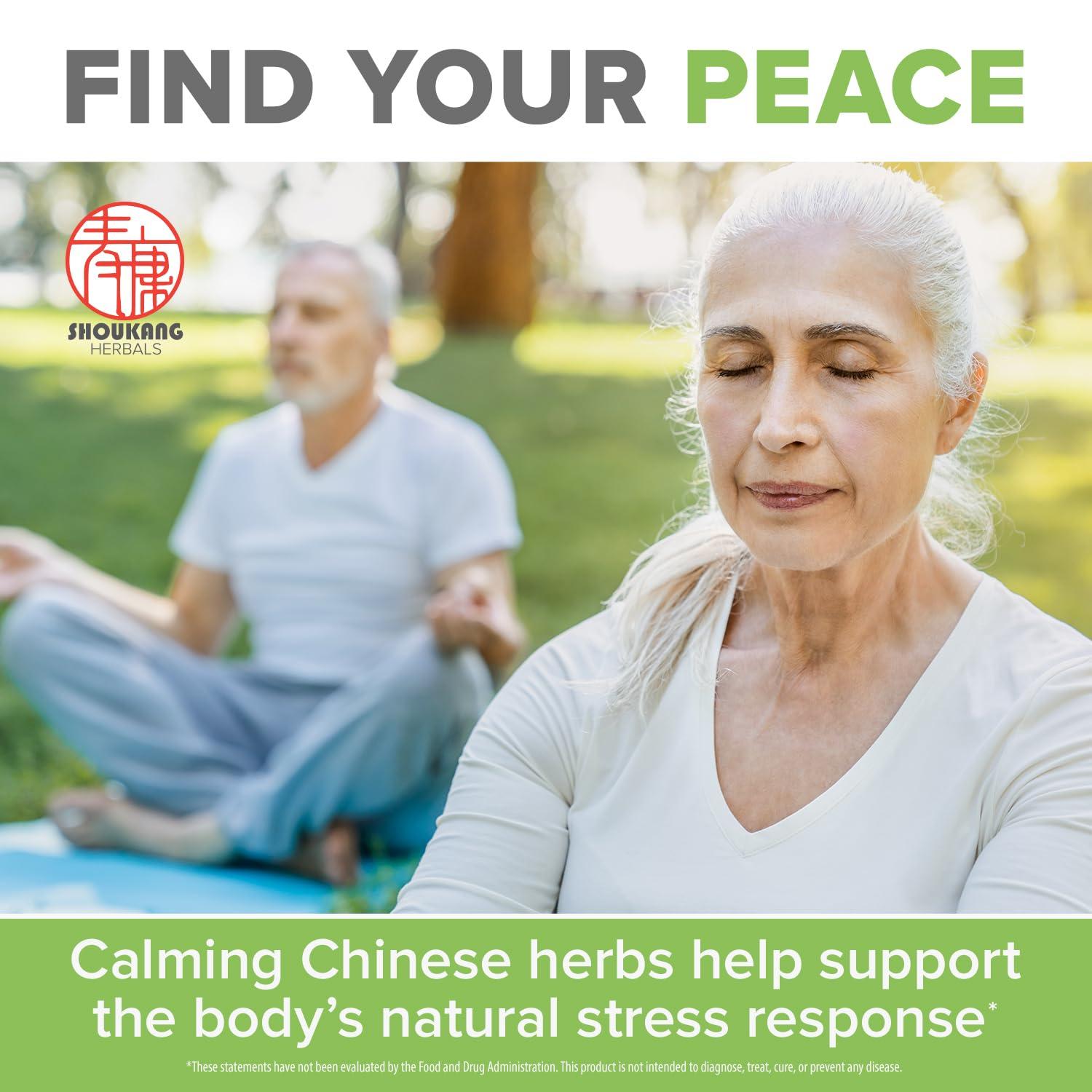 SHOUKANG SHOUKANG Peaceful Spirit HERBALS, Chinese Medicine Herbal Blend, Relieves Stress, Soothes Tension, Promotes Relaxation, 60 Capsules