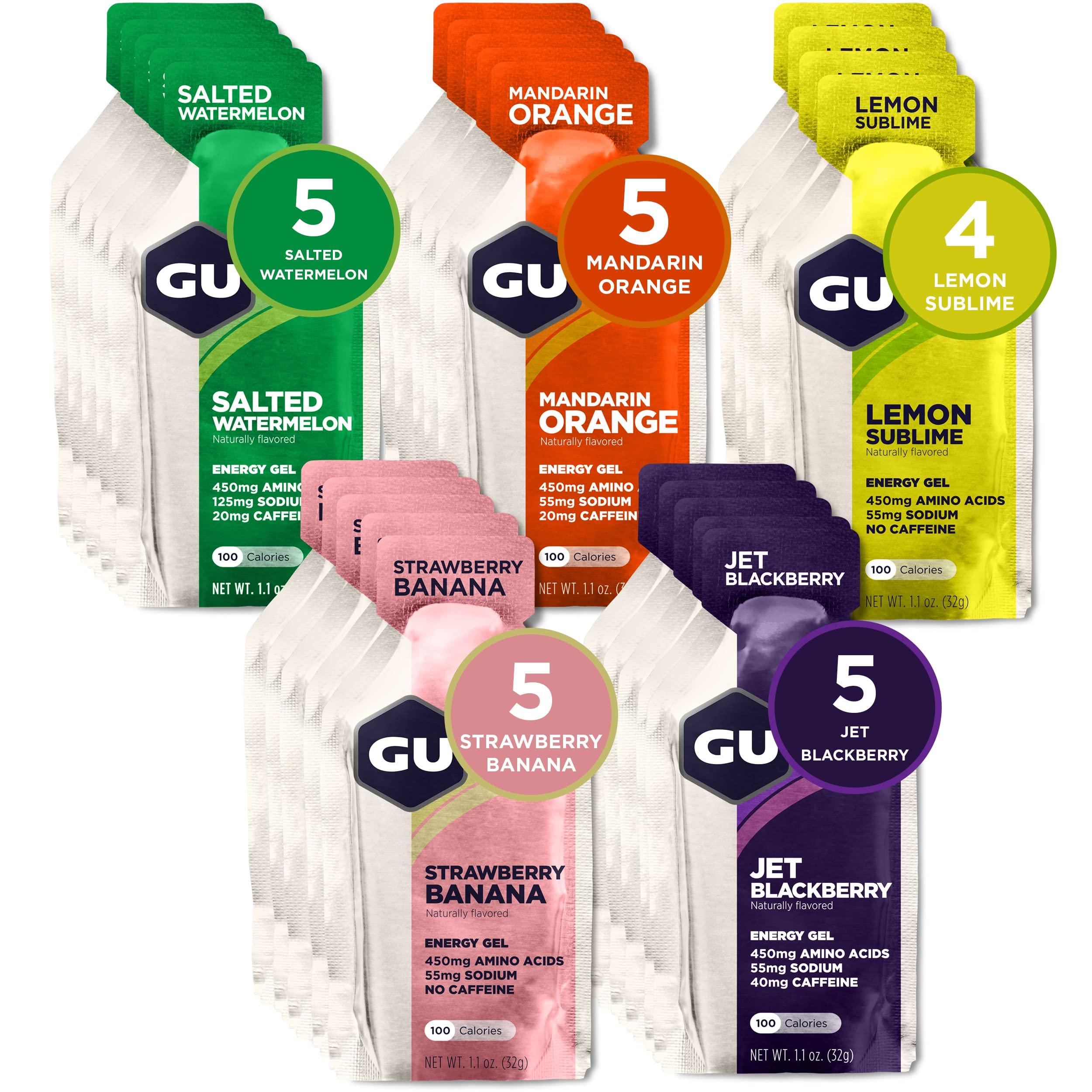 GU GU Energy Original Sports Nutrition Energy Gel, Vegan, Gluten-Free, Kosher & Roctane Ultra Endurance Energy Gel, Vegan, Gluten-Free, Kosher