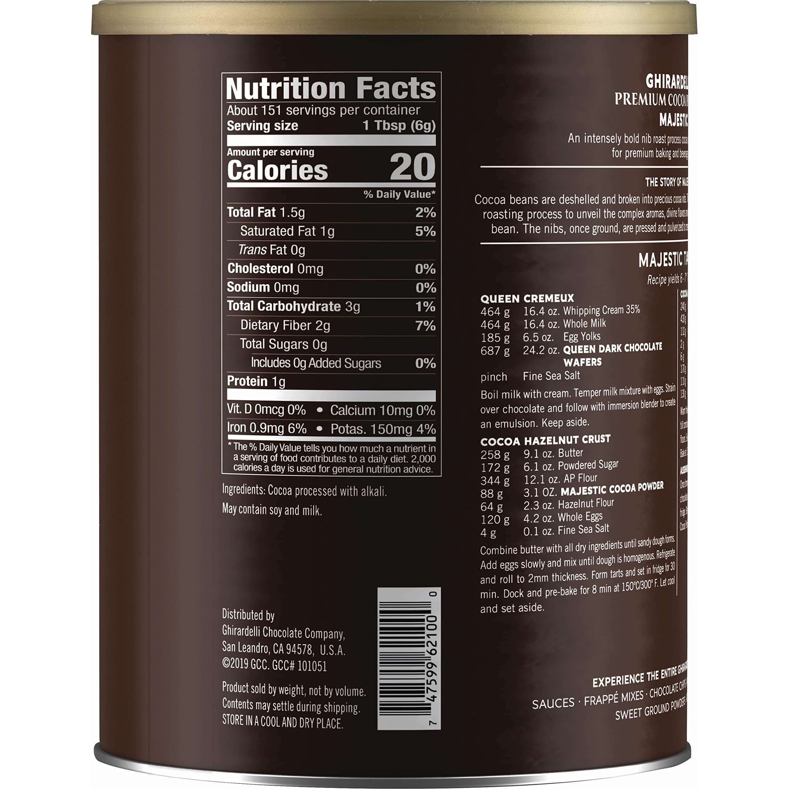 Ghirardelli Chocolate Company Ghirardelli Majestic Dutch Processed Cocoa Powder, 2 lb