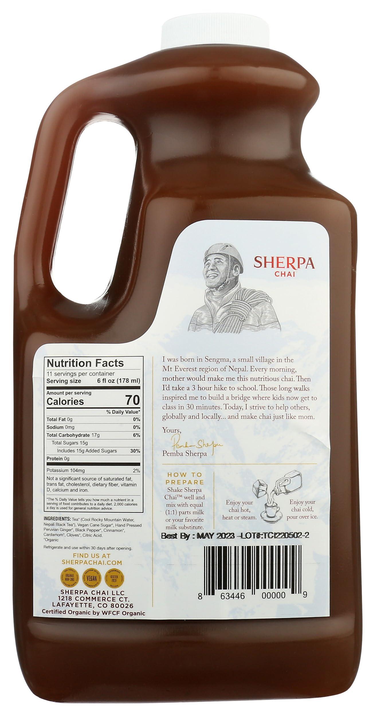 Sherpa Chai Sherpa Chai Traditional Chai Tea Concentrate - Hand Crafted Black Tea Concentrate with Traditional Non-GMO Ingredients - Authentic Chai Recipe Brewed by Nepali Sherpas - Chai Tea Gift for Tea Lovers