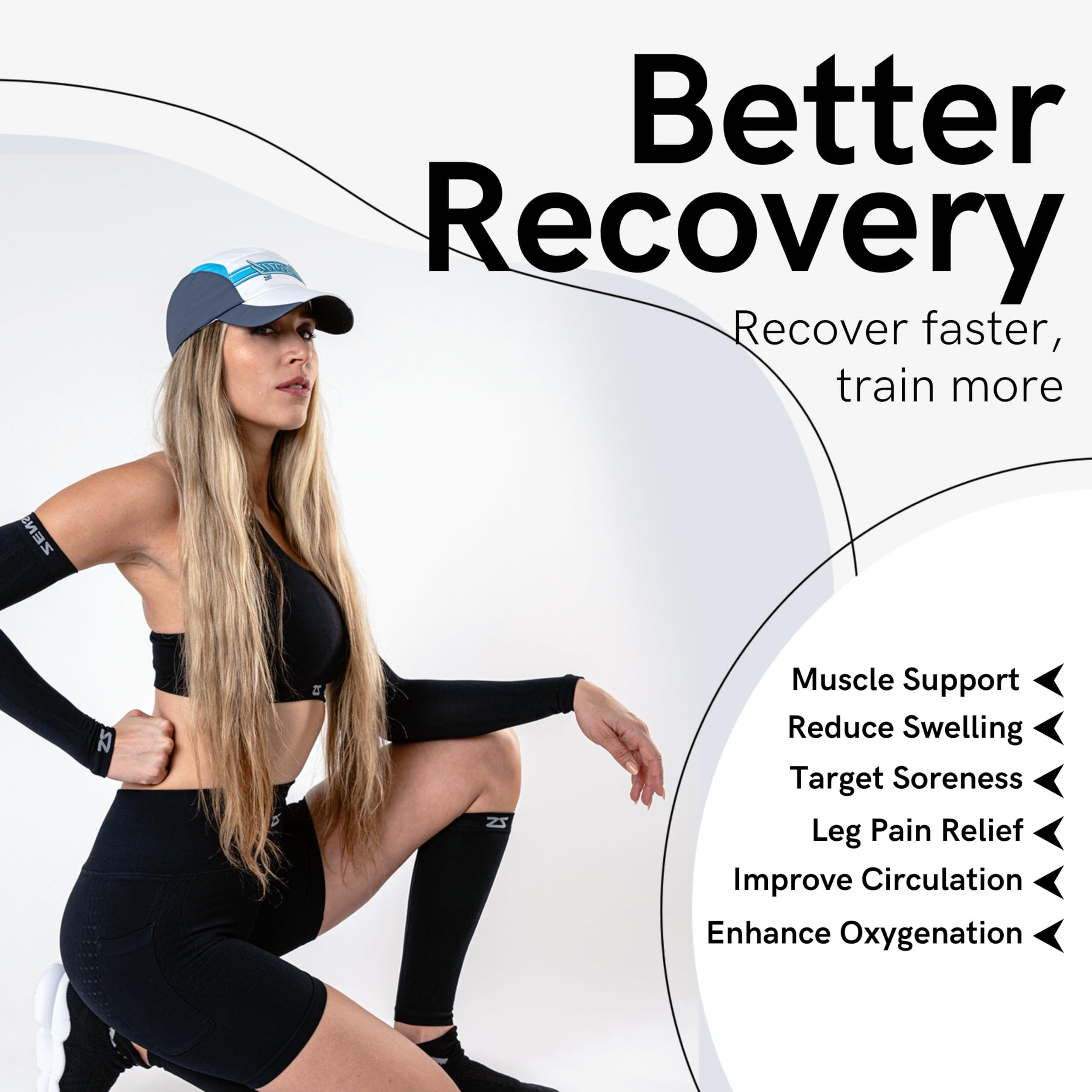 Zensah Zensah Running Leg Compression Sleeves - Shin Splint, Calf Compression Sleeve Men and Women (Liberty, Small/Medium)