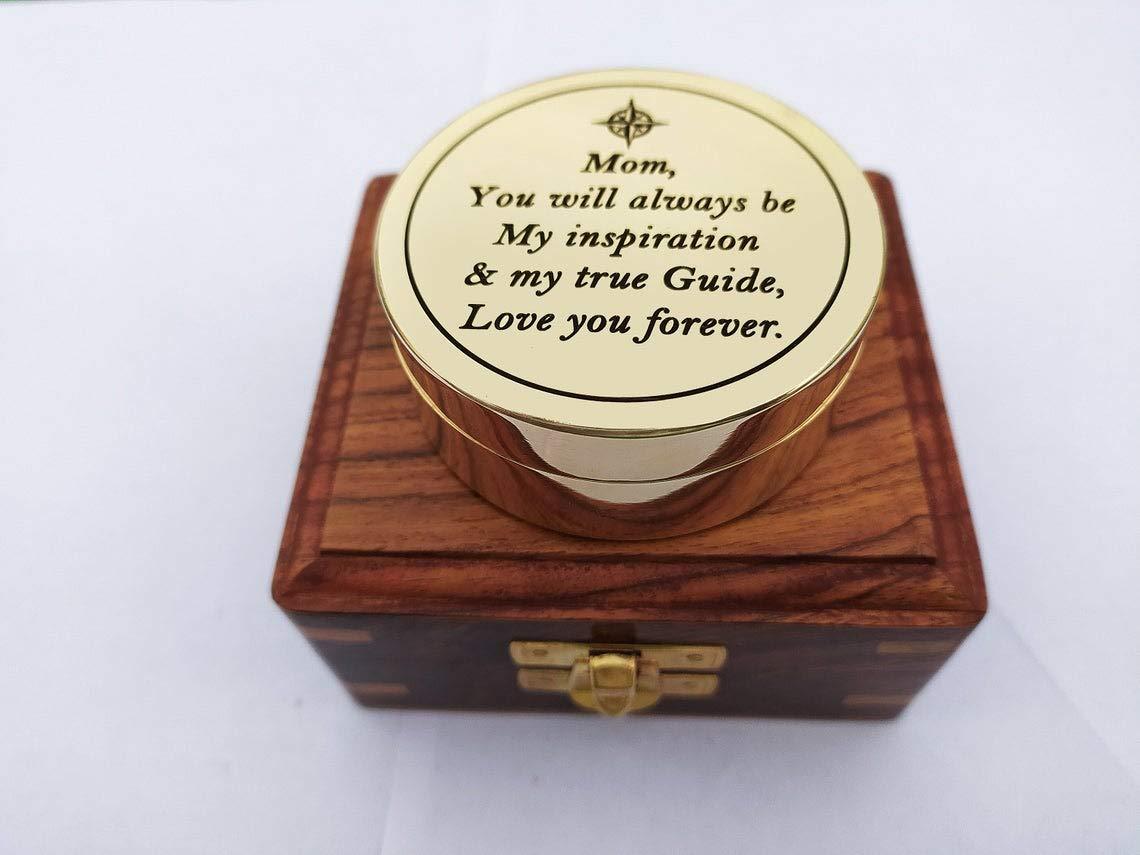 U.K MART U.K MART Personalised Brass Engraved Sundial Compass Add Your Massage & Logo On Compass