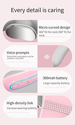 Shengshili Constant Temperature Hot Neck Massager Ultra-Light Smart Shoulder Neck Massager Vibration Massage Massager Small Design Family Travel Giving Woman Man Parent (Pink)