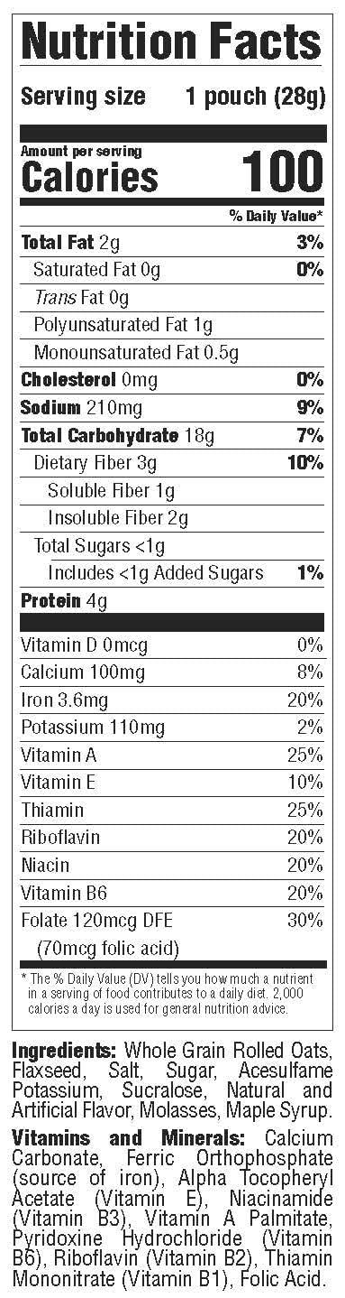 Better Oats Better Oats 100 Calorie Maple and Brown Sugar Oatmeal Packets, 100 Calorie Oatmeal Pouches, 90 Second Instant Oatmeal with Flax Seeds and Rolled Oats, Pack of 6, 9.8 OZ Pack