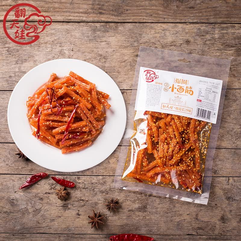 wa sai luo Spicy Strip Small Gluten Spicy silk Sweet Spicy Flavor Latiao,Chinese Snacks Instant SnacksHunan spicy noodlesLeisure snacks (Small gluten,10 bag)