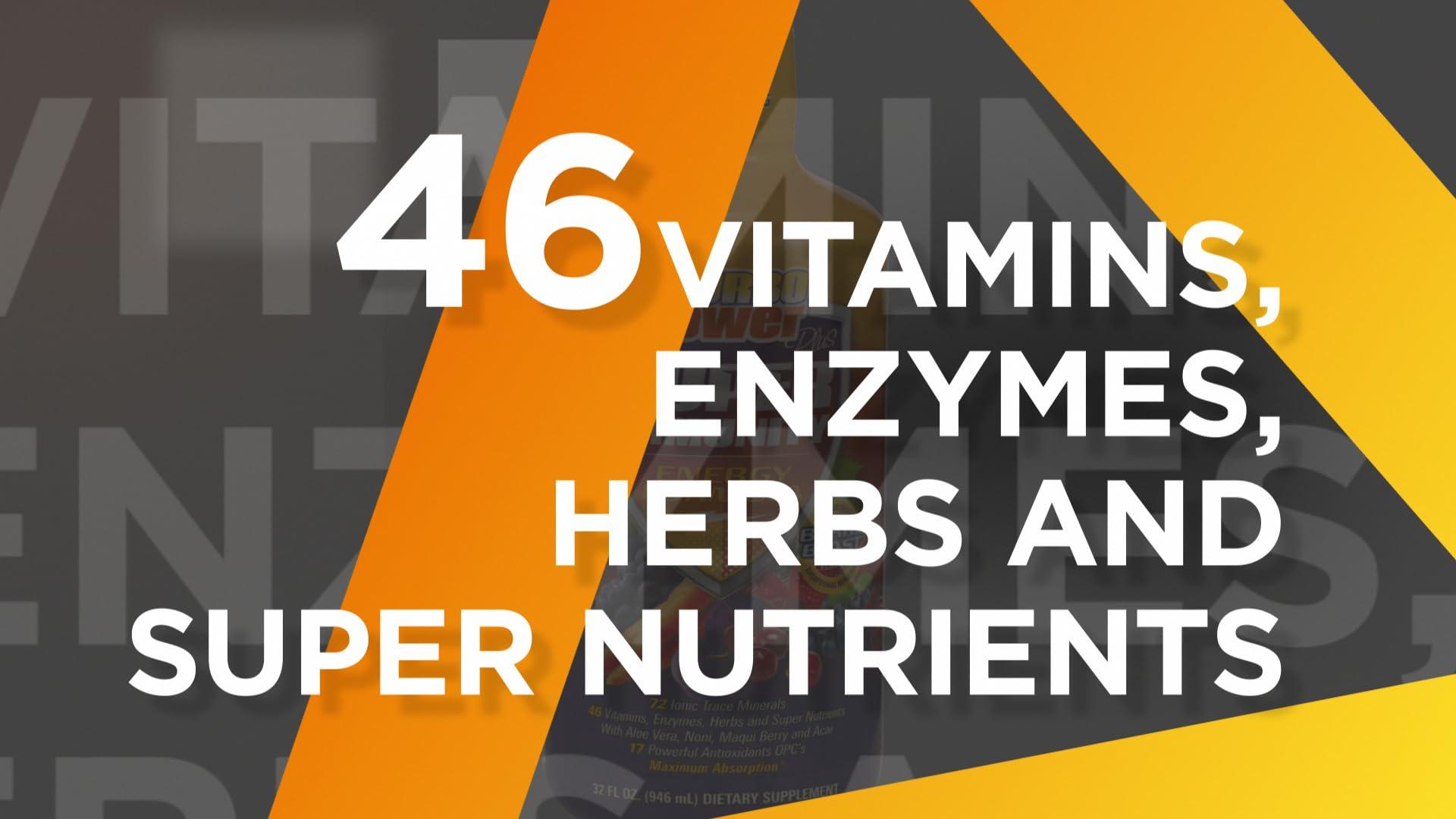 Turbo Power Liquid Vitamin Turbo Power Plus: 47 Vitamins, Enzymes, Vitamin D3, Vitamin A, Vitamin C, and Zinc for Men, Women, Teens, and Kids