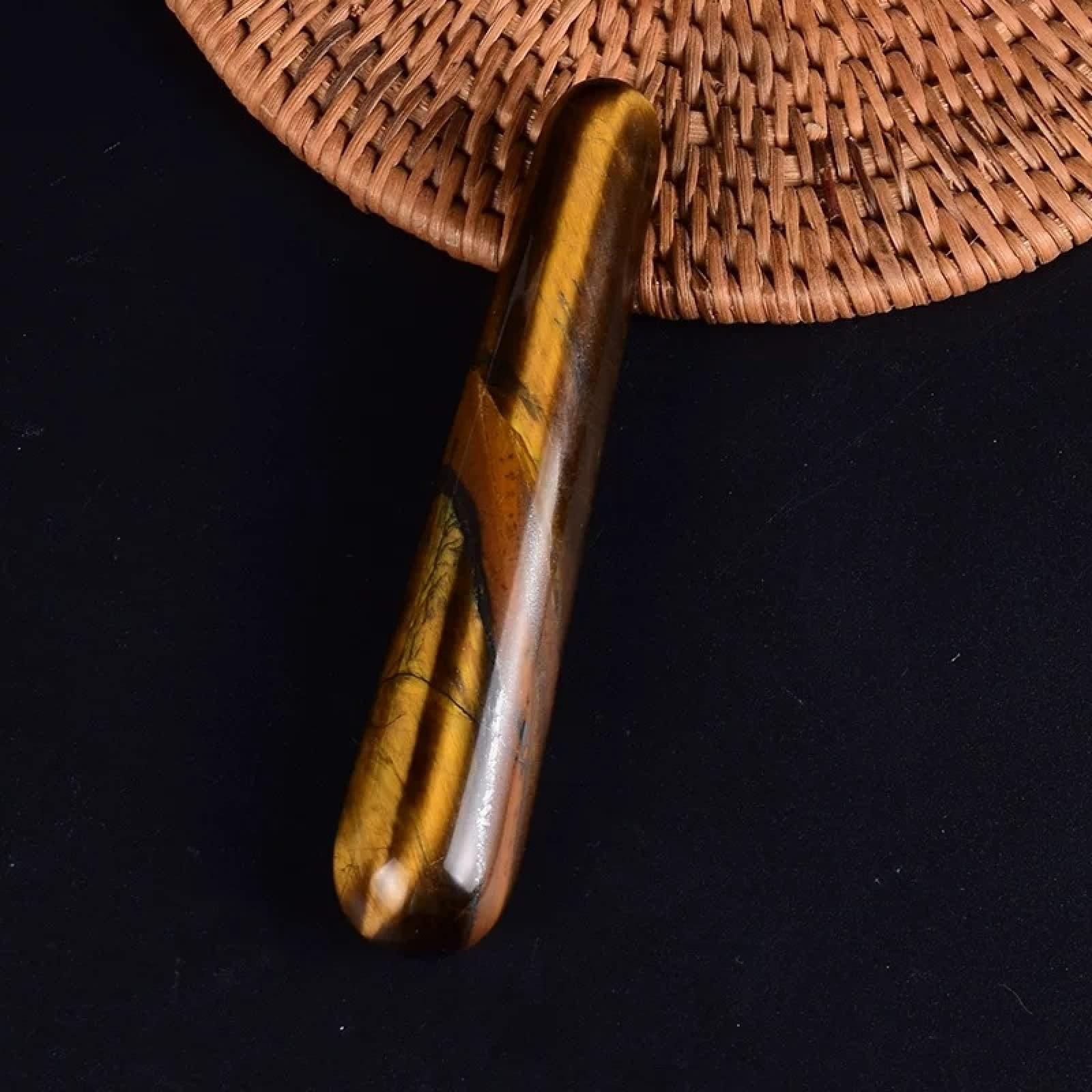 MiZuh MiZuh Yoni Egg for Kegel Exercise Rose Quartz Yoni Wand Natural White Crystal Massage Wand Yoni Stick Natural Stone Body Massage Face Massager Bar,Tiger Eye