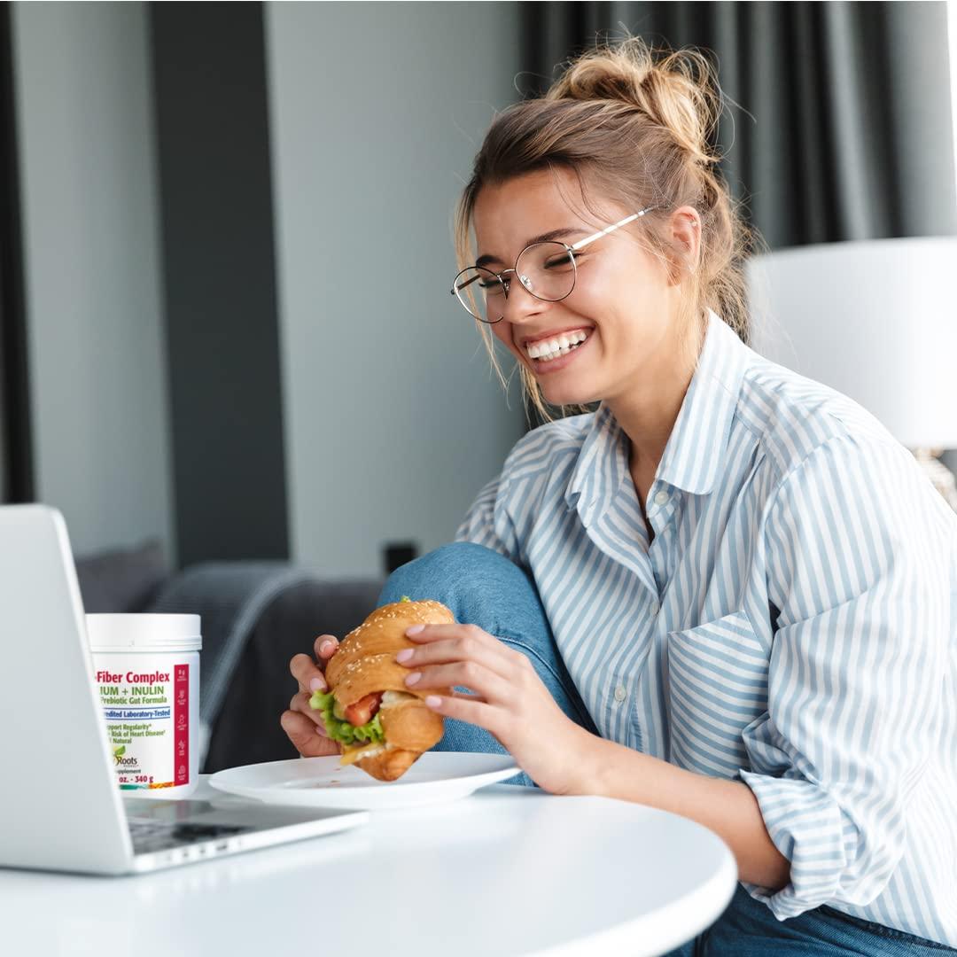 NEW ROOTS HERBAL New Roots | Prebiotic Fiber Powder with Psyllium Husk and Inulin (from Chicory Root)| Multi-Fiber Prebiotic Supplement Supports Gut and Digestive Health, Unflavored 12 oz (340 g)