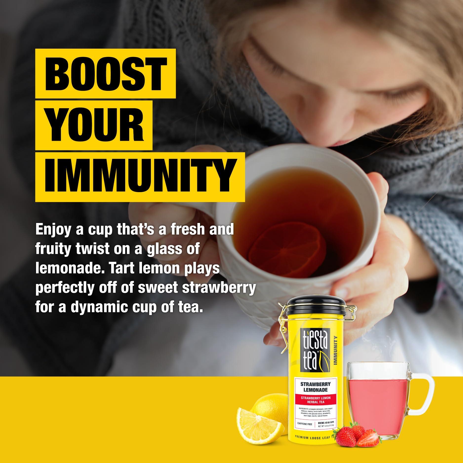 Tiesta Tea Tiesta Tea - Strawberry Lemonade | Strawberry Lemon Herbal Tea | Premium Loose Leaf Tea | Non-Caffeinated Fruit Tea | Make Hot or Iced Tea & Brews Up to 50 Cups - 4 Ounce Refillable Tin