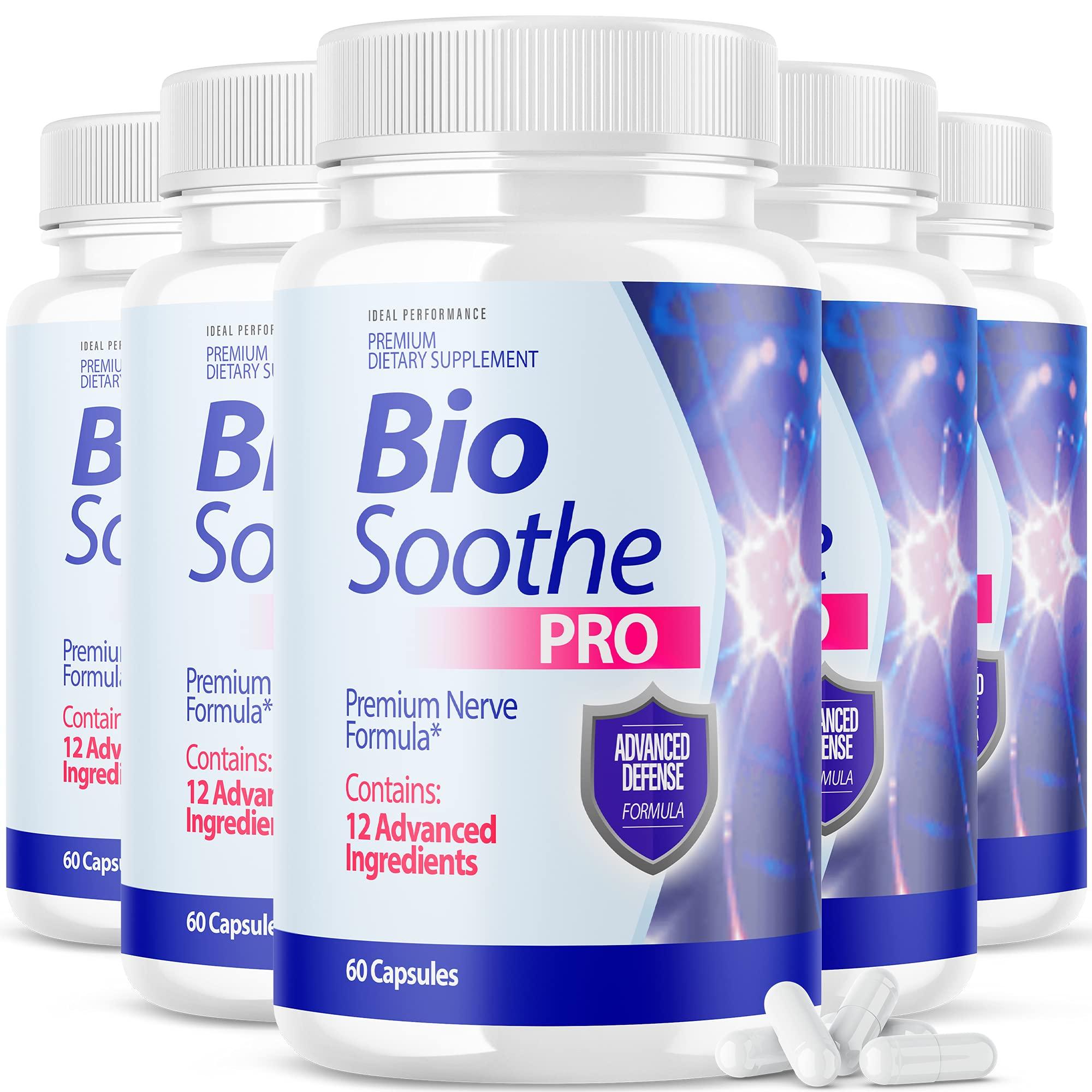 IDEAL PERFORMANCE IDEAL PERFORMANCE (5 Pack) Biosoothe Pro Neuropathy Treatment Capsule for Nerve Pain Repair Pills Bio Soothe Premium Formula Supplement Alpha Fix Neeve (300 Capsules)
