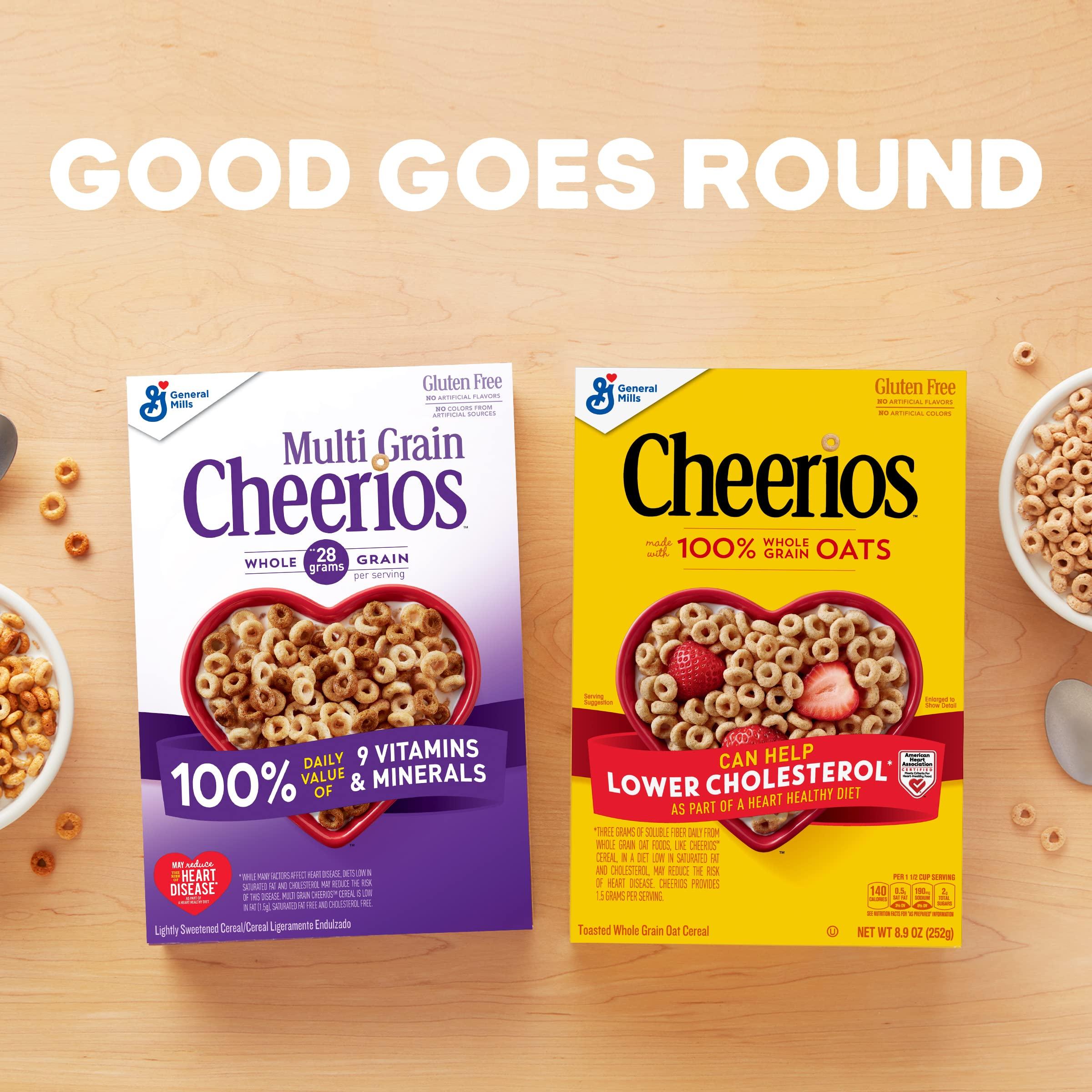 Cheerios Multi Grain Cheerios Heart Healthy Cereal, 12 OZ Large Size Cereal Box