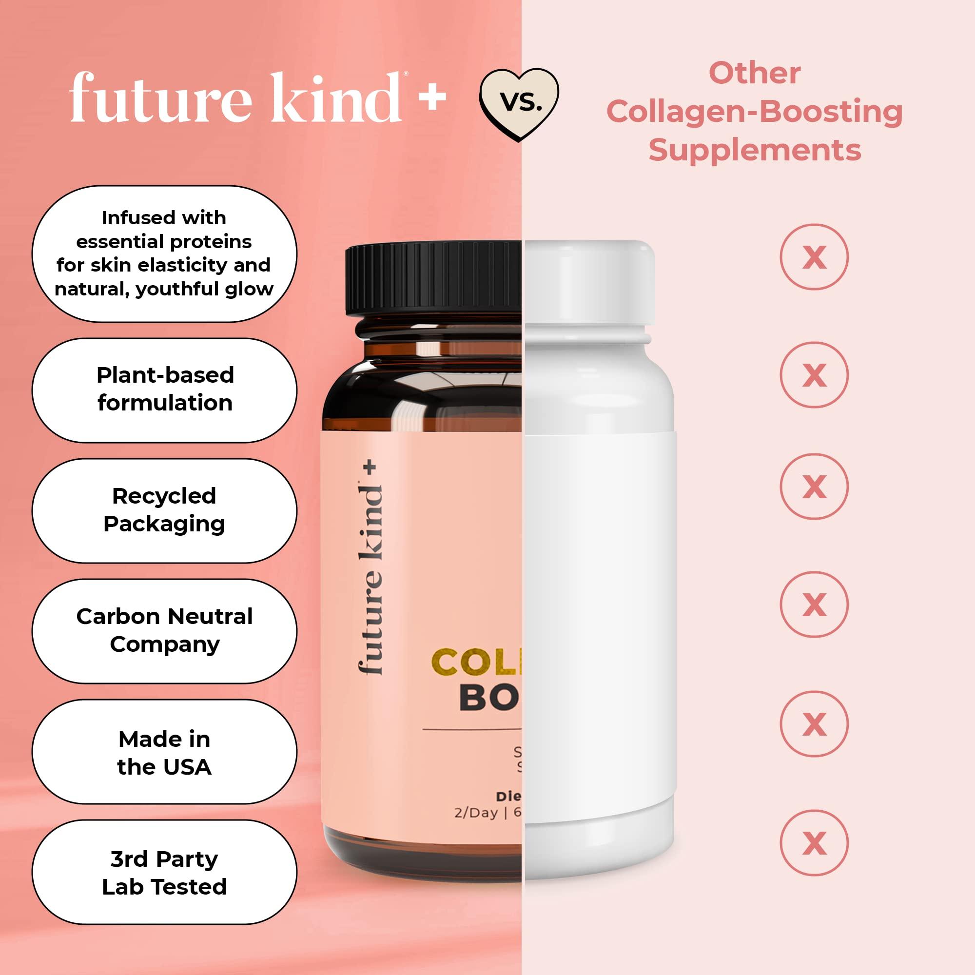 Future Kind Future Kind Vegan Collagen - Supports Collagen Production with Biotin and Vitamin C (60 Capsules in Glass Bottle)
